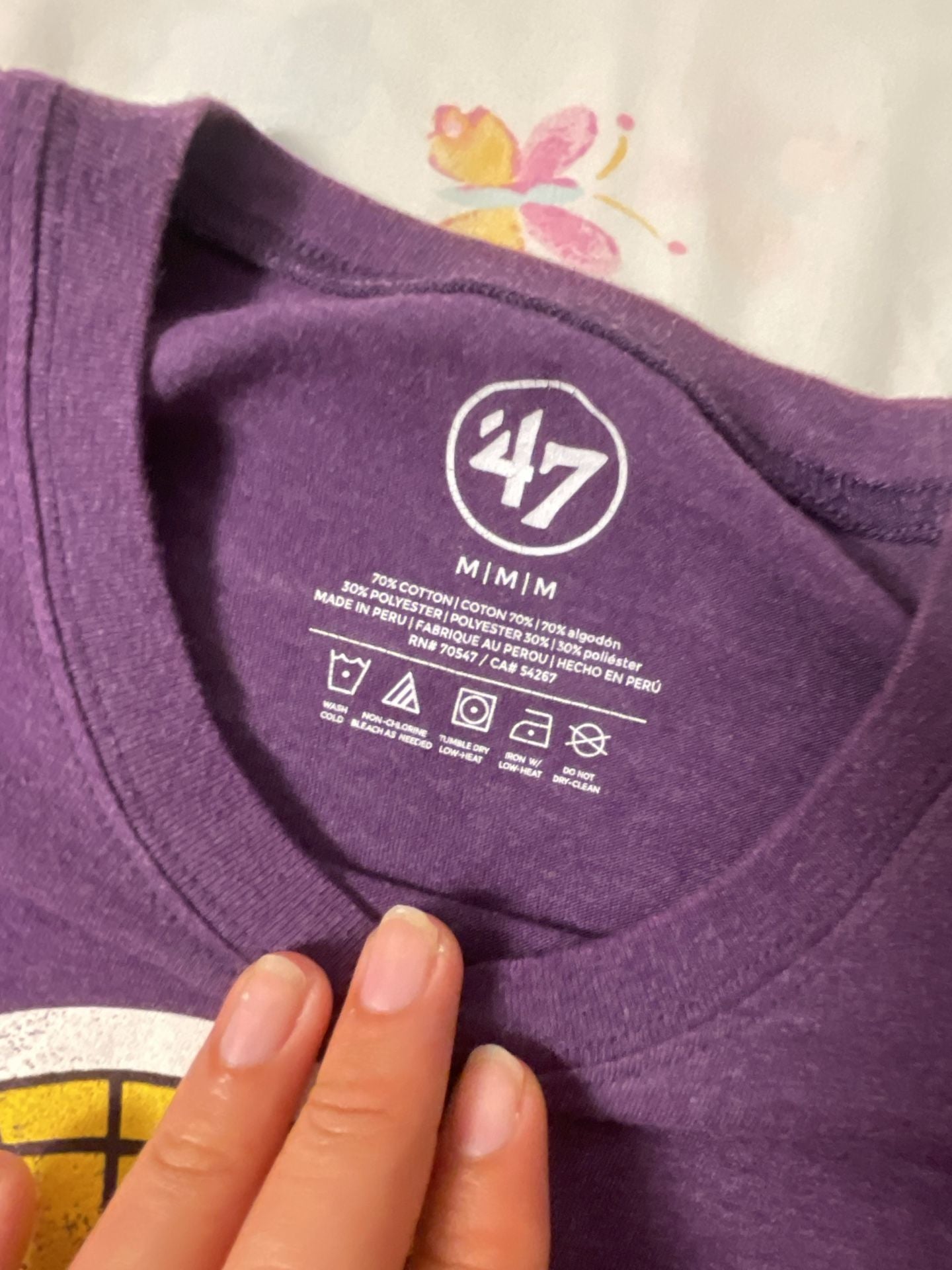 '47 Brand Los Angeles Lakers T-Shirt Size M Purple NBA Basketball 3
