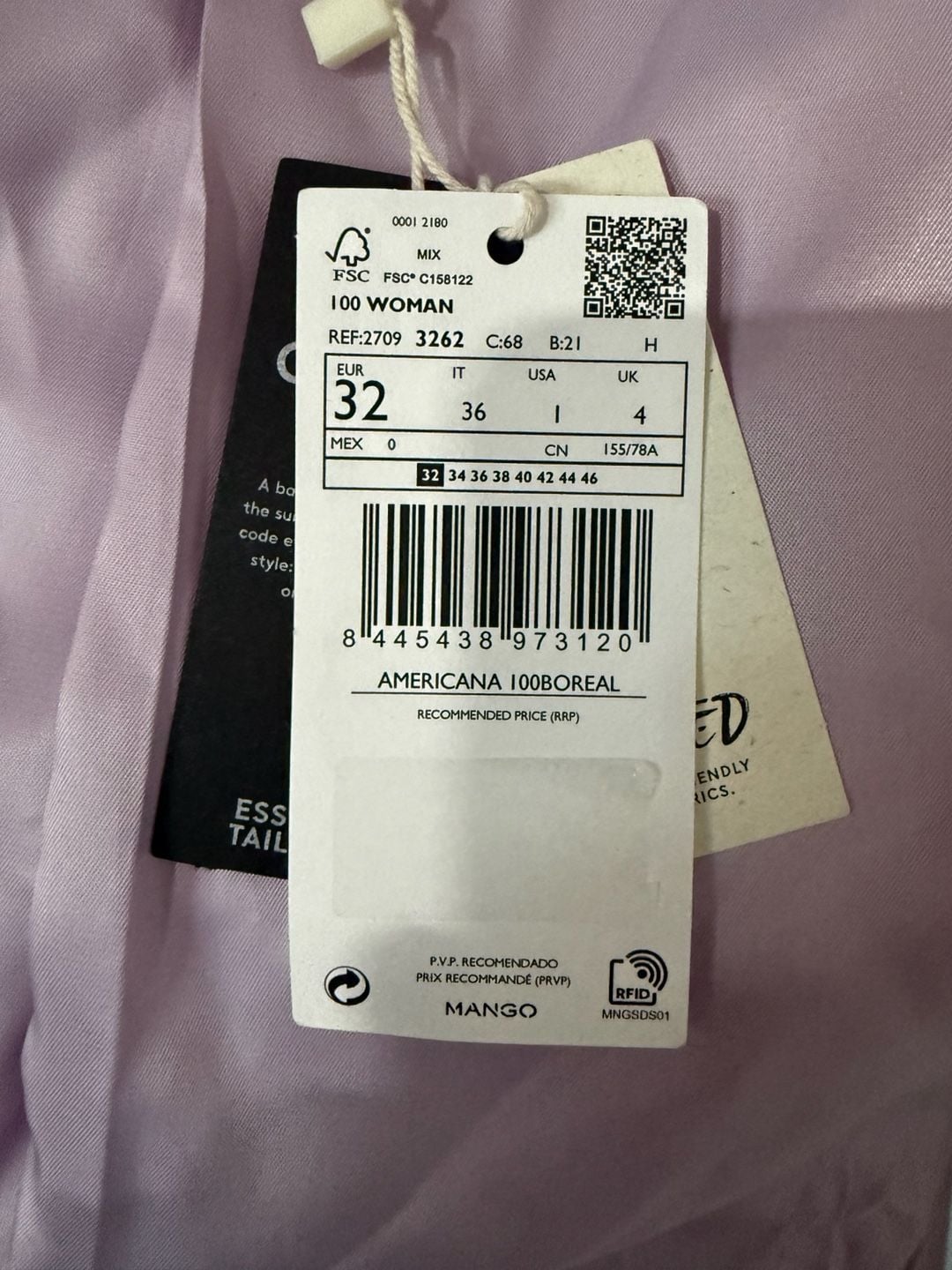 MNG Suit Set Size 1 purple Blazer and Pants NWT 8