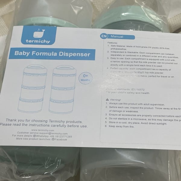 Brand New Termichy Baby Formula Dispenser 2 Pack Stackable