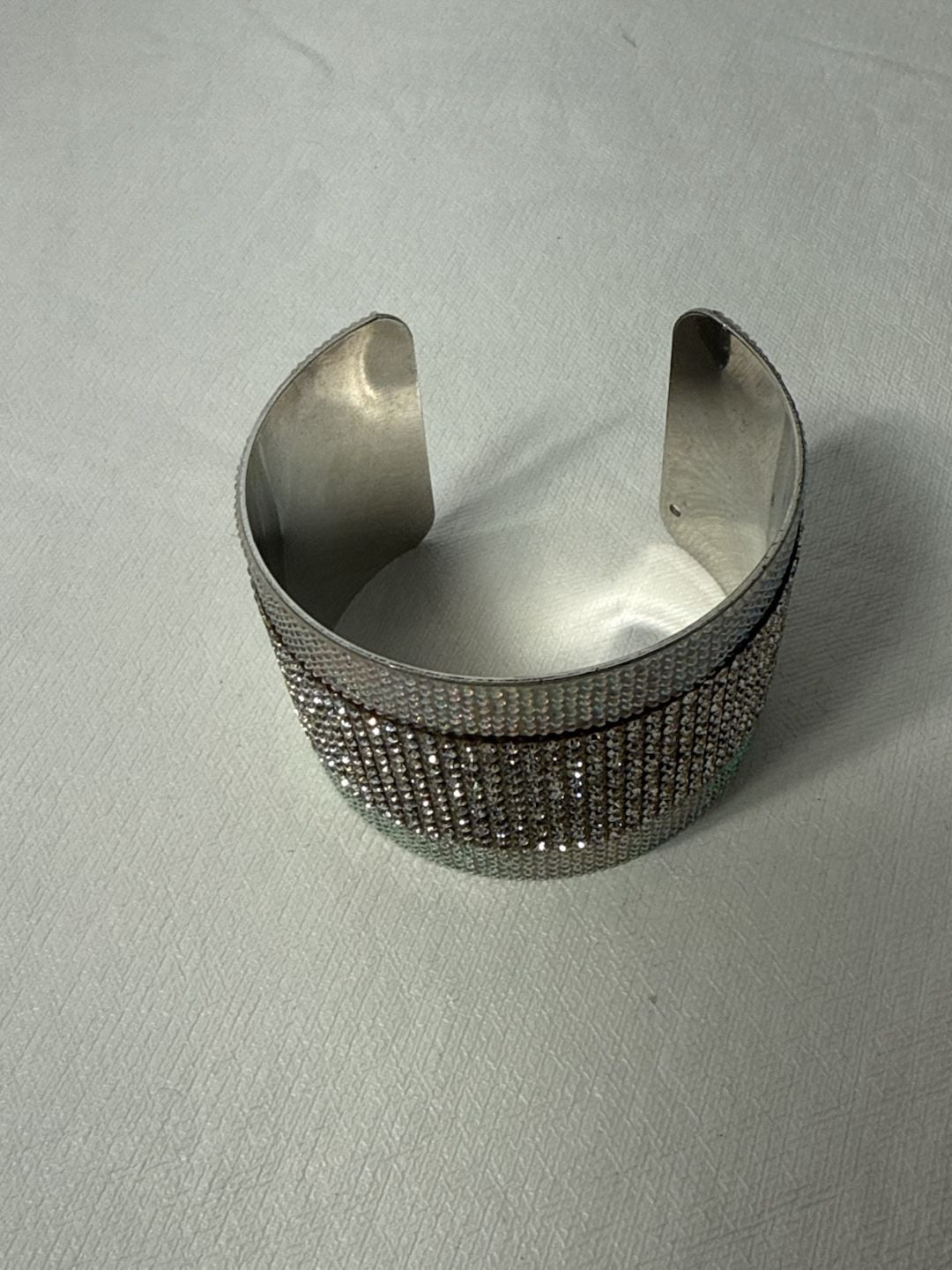 Rhinestone Cuff Bracelet Roll With The Punches White 4
