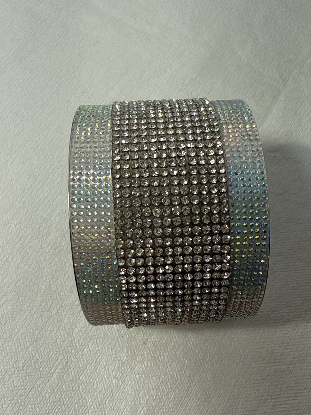 Rhinestone Cuff Bracelet Roll With The Punches White 6