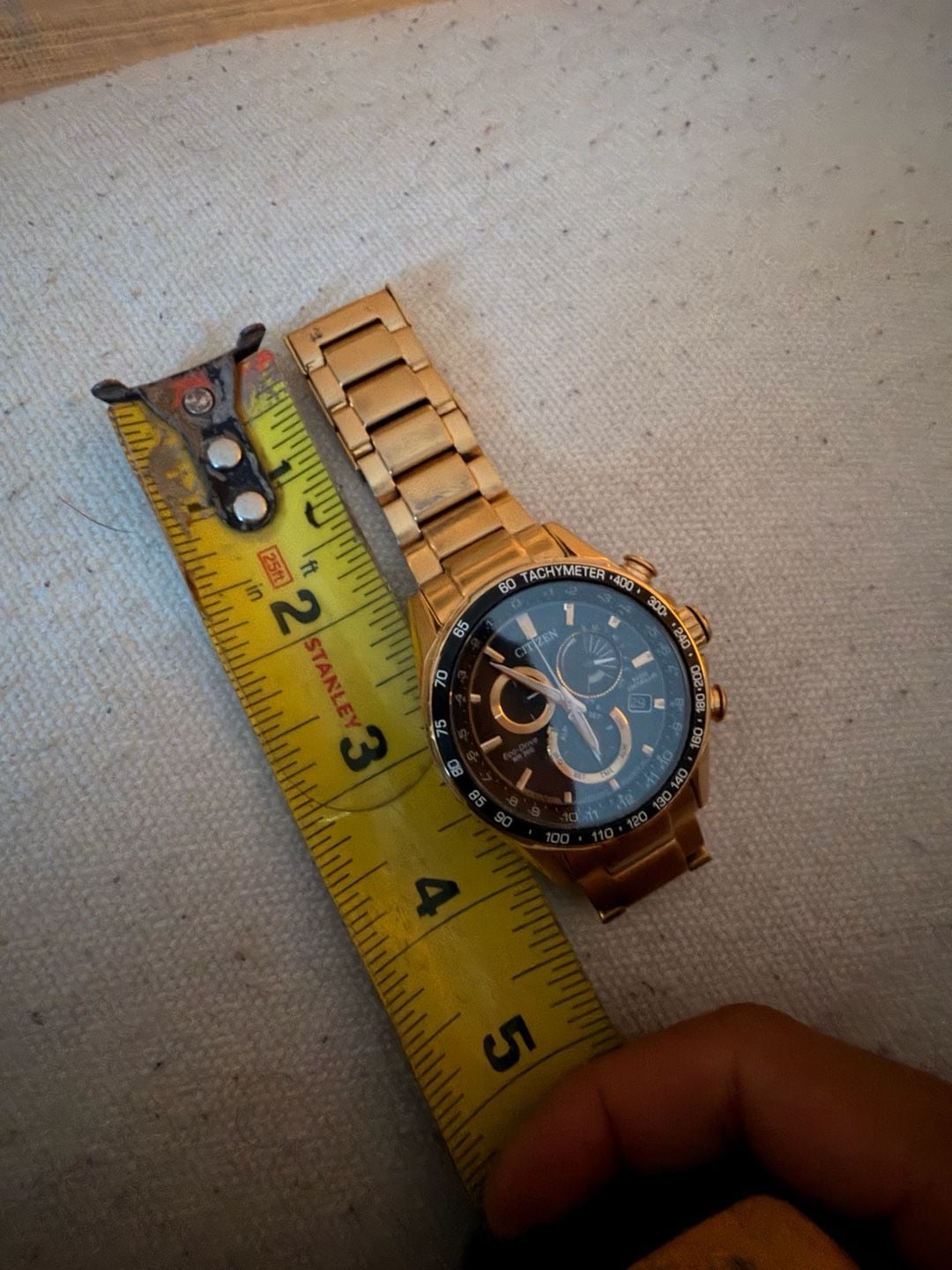 Citizen Eco-Drive PCAT Chronograph Gold-Tone Stainless Steel Watch 43mm 2