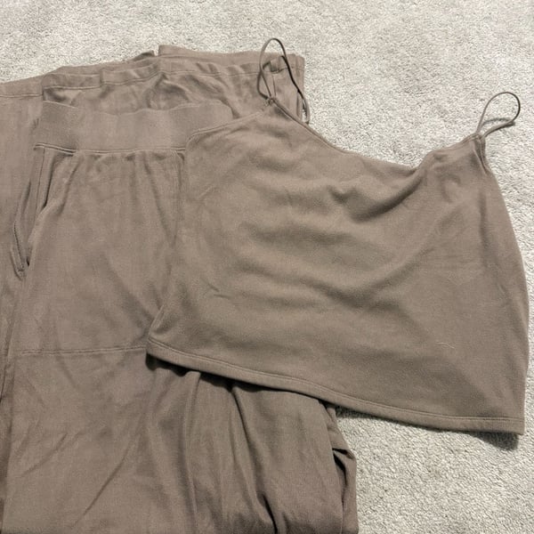 American Eagle AE Lounge Set Size XL Brown Ribbed Top Pants Co-Ord