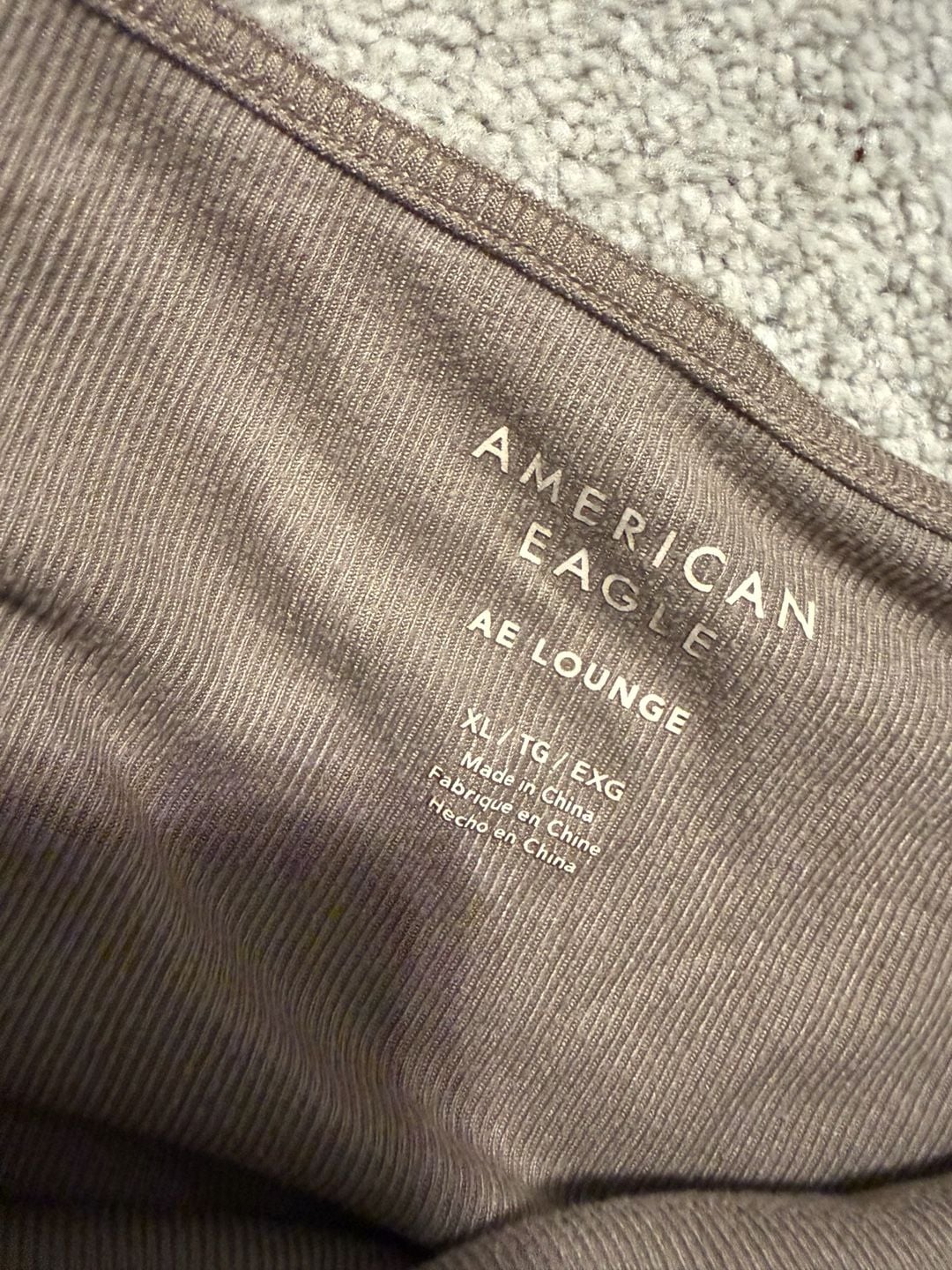 American Eagle AE Lounge Set Size XL Brown Ribbed Top Pants Co-Ord 2
