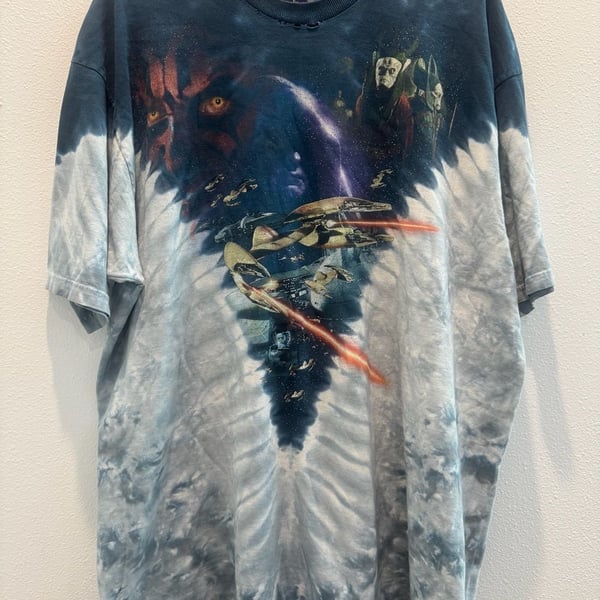 Vintage 90's Liquid Blue Star Wars The Phantom Menace Movie Promo Shirt 2XL