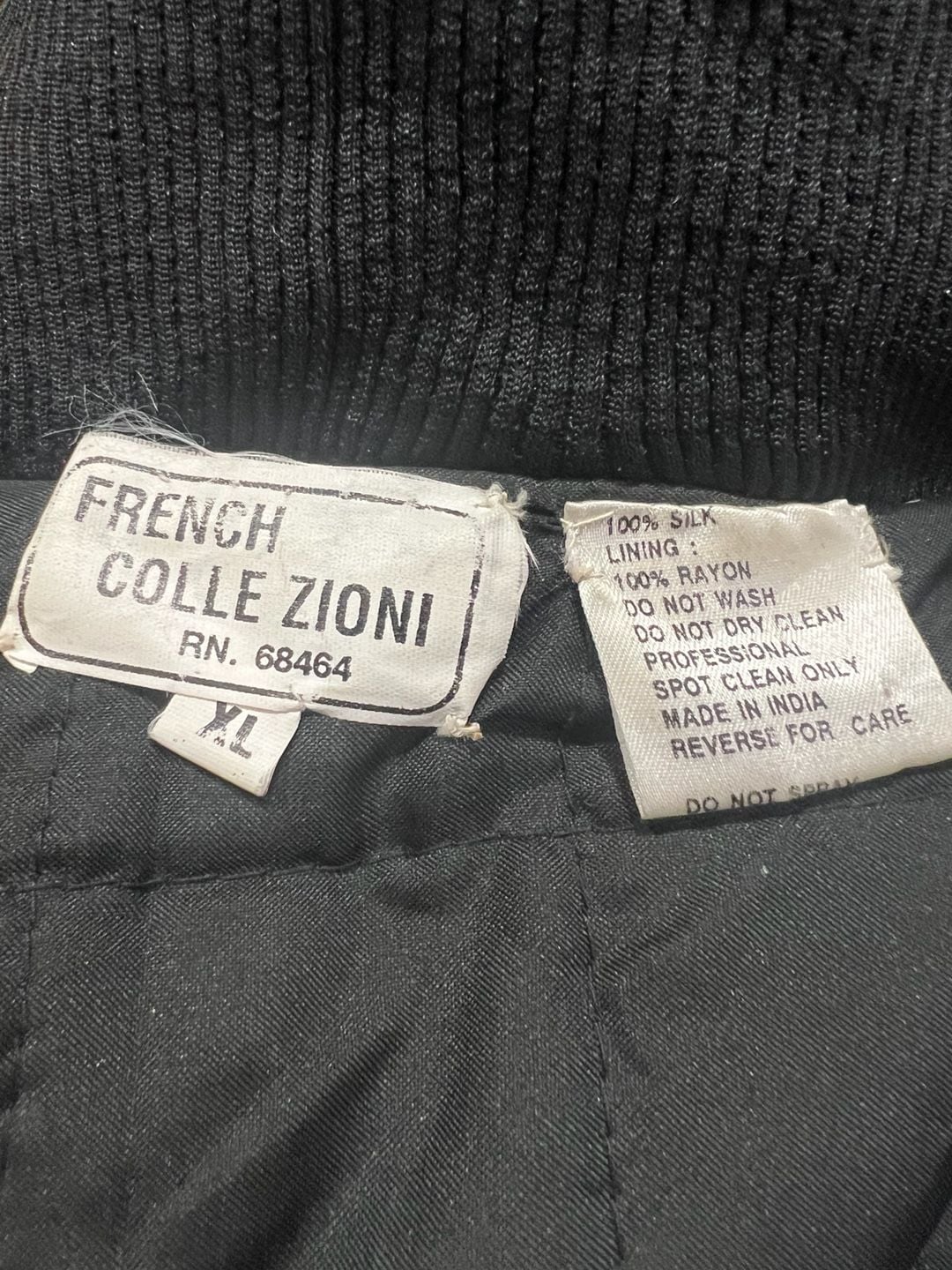 French Collezioni Sequin Bomber Jacket Size XL Black White Sun Moon Stars 10