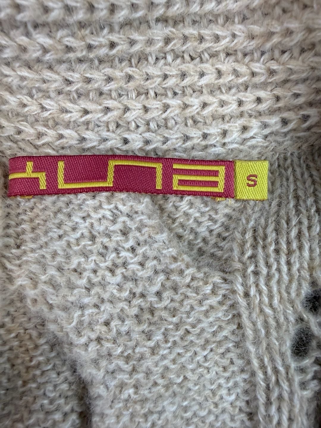 Kuna Cardigan Size S Beige 100% Baby Alpaca Cable Knit Sweater 4