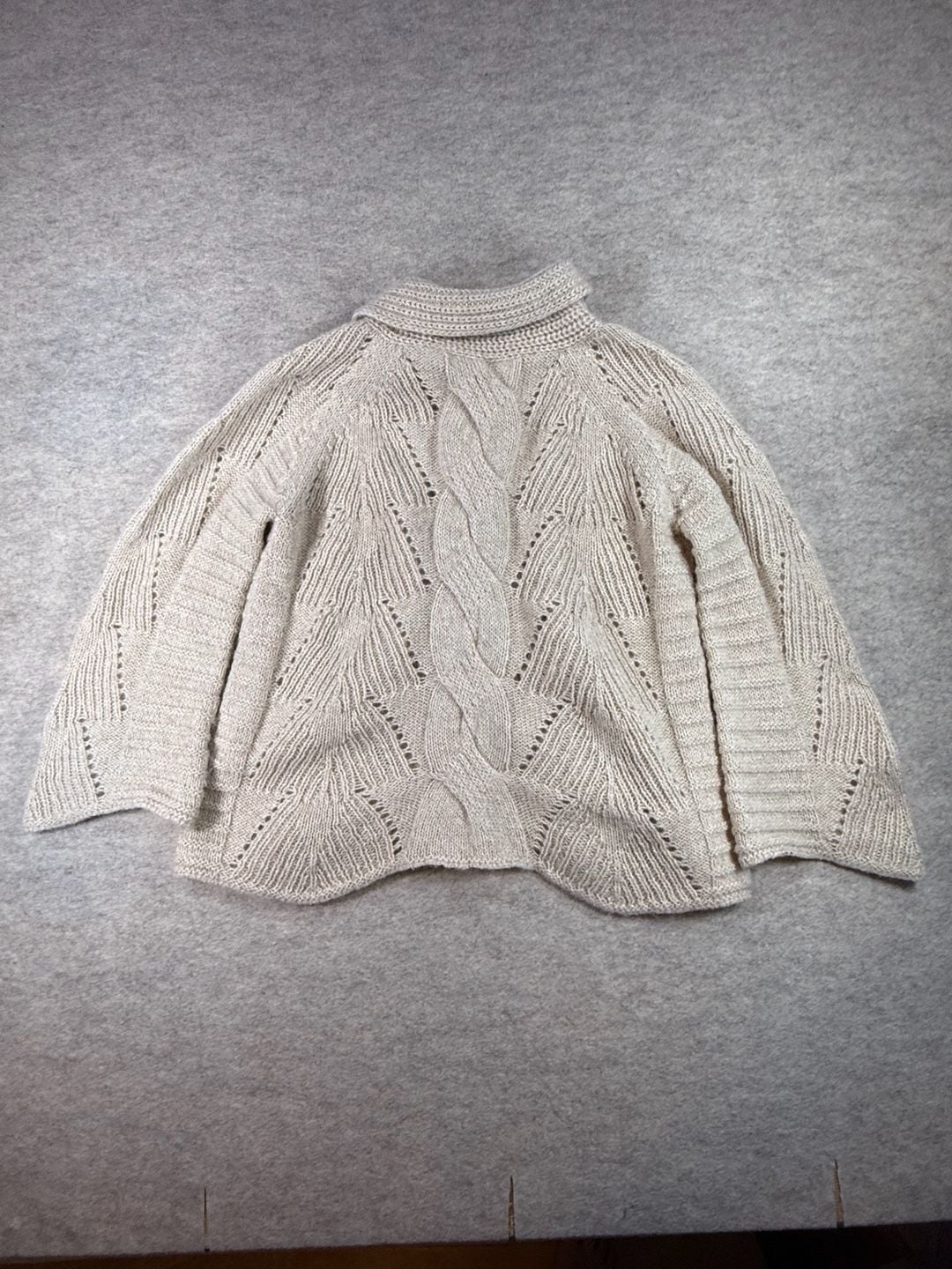 Kuna Cardigan Size S Beige 100% Baby Alpaca Cable Knit Sweater 11