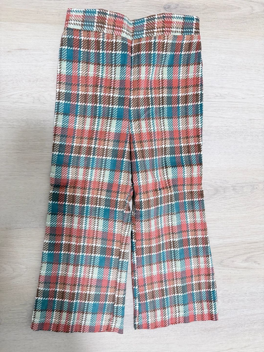 Vintage Boys Outfit Set Turtleneck Top and Plaid Pants Size 4T 7
