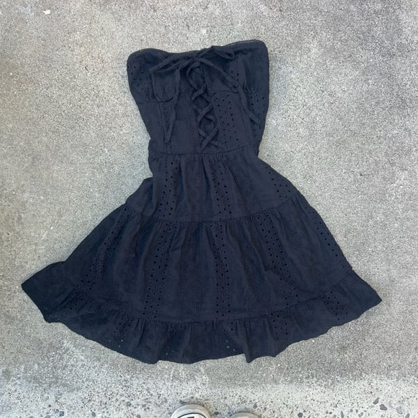 Edikted Strapless Embroidered Eyelet Cotton Minidress Liora Size XS