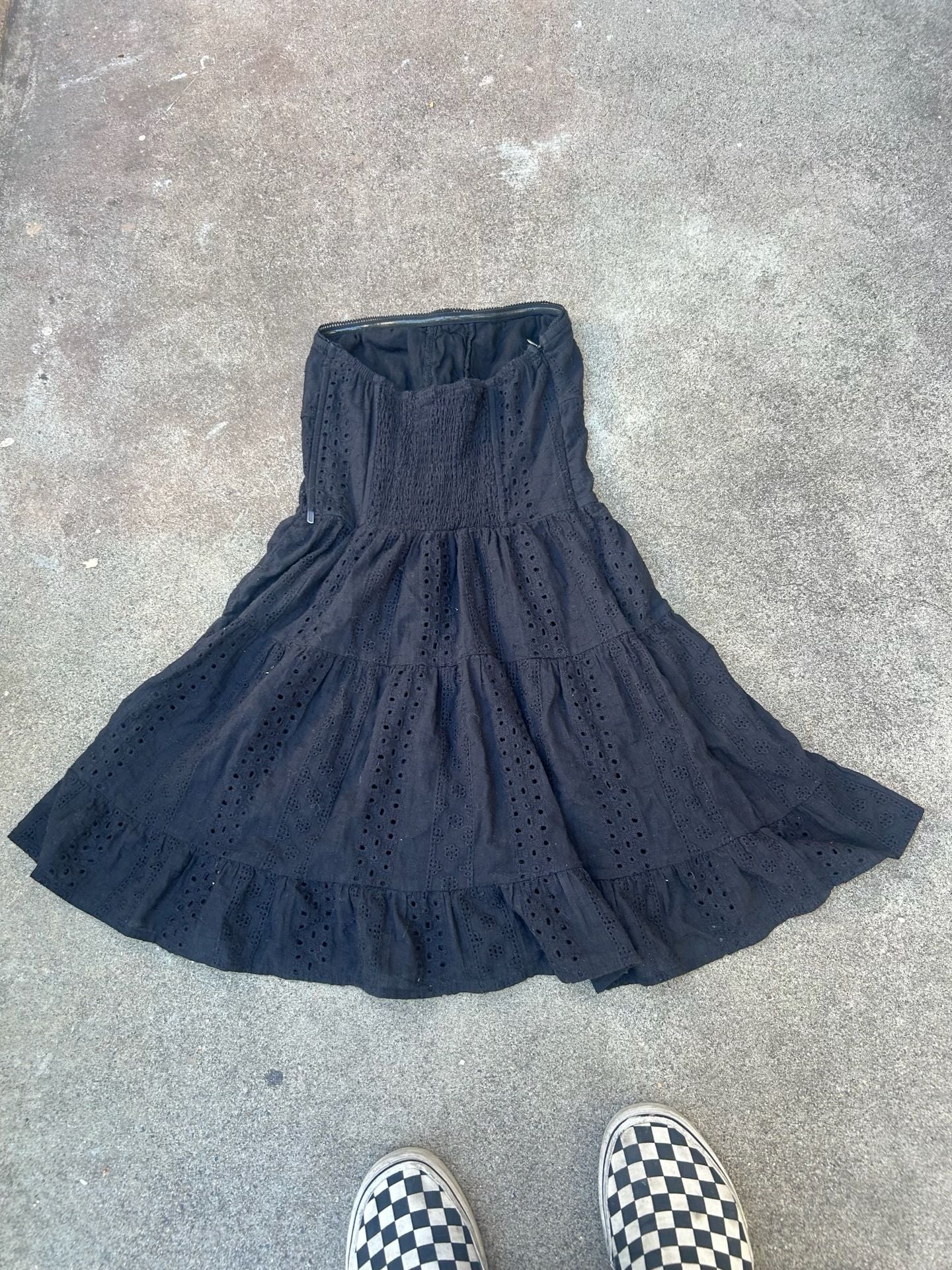 Edikted Strapless Embroidered Eyelet Cotton Minidress Liora Size XS 4