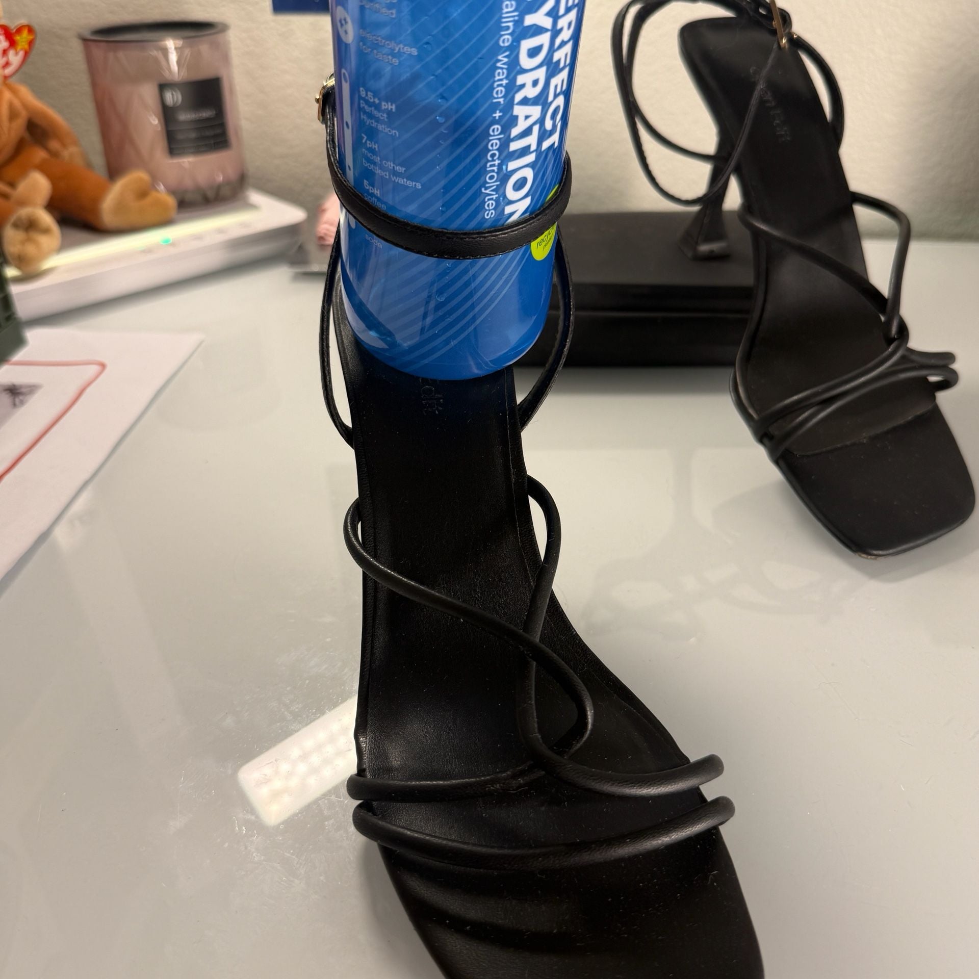 Open Edit Allira Strappy Sandal Size 8.5M Black Heels 13