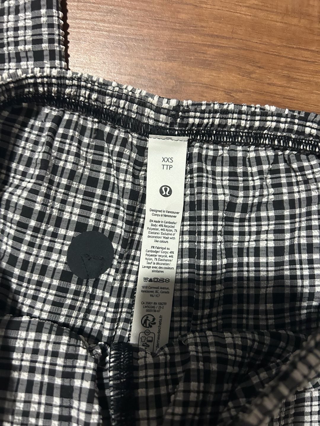 Lululemon Black and White Gingham Pants 2
