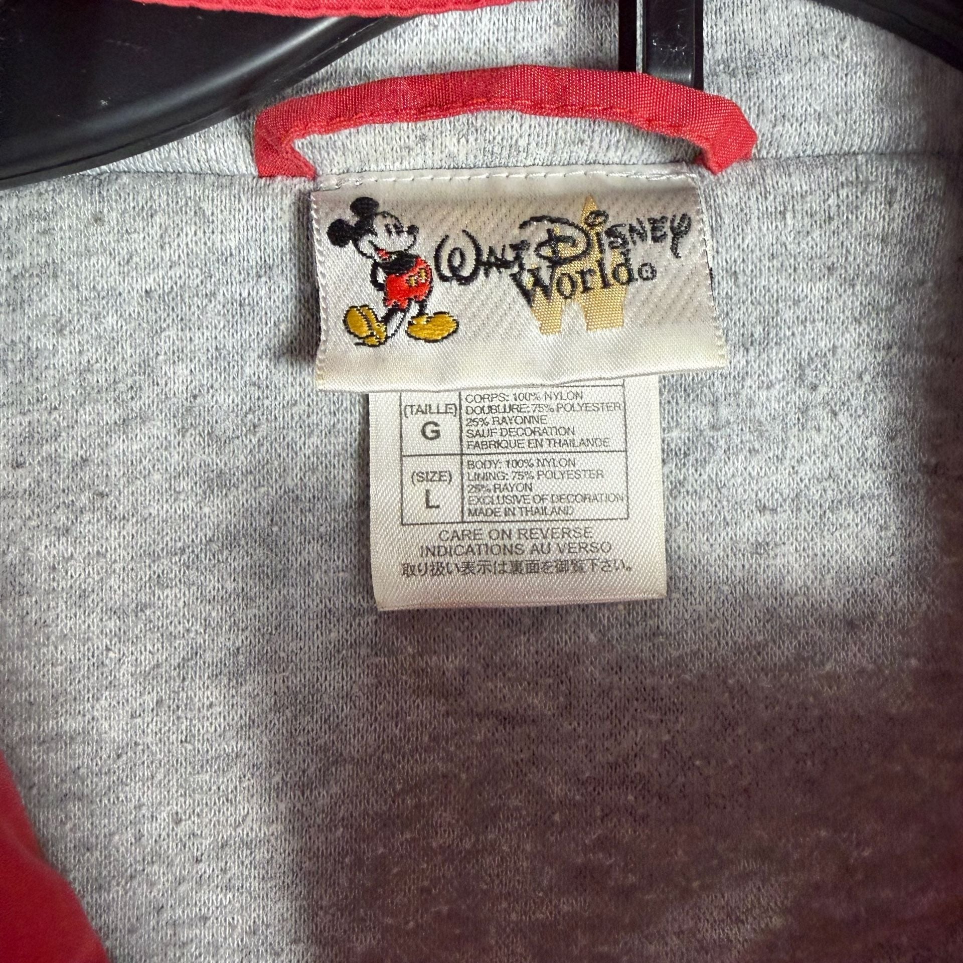 Vintage 90s Walt Disney World Mickey Mouse Windbreaker Red Jacket 4