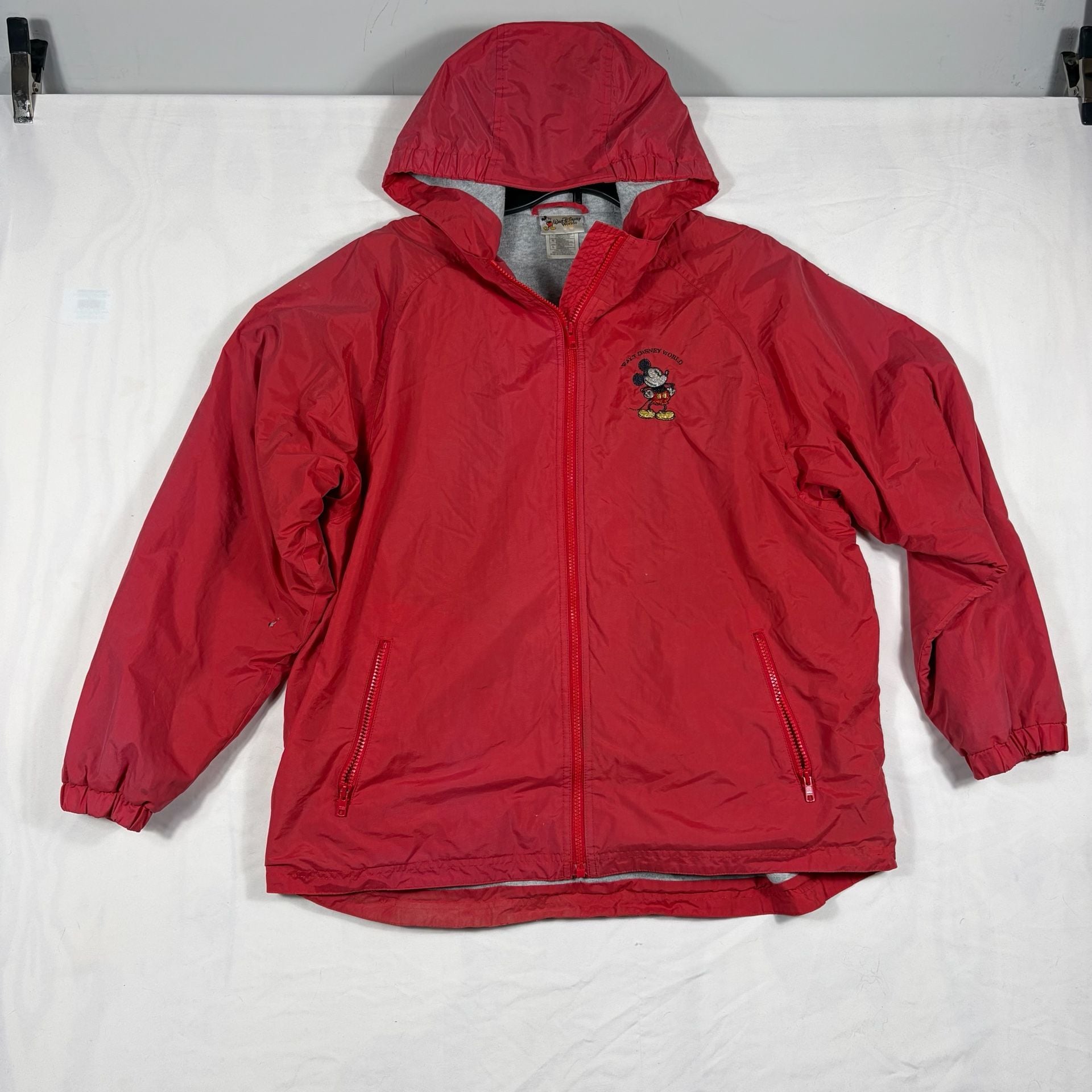 Vintage 90s Walt Disney World Mickey Mouse Windbreaker Red Jacket 2