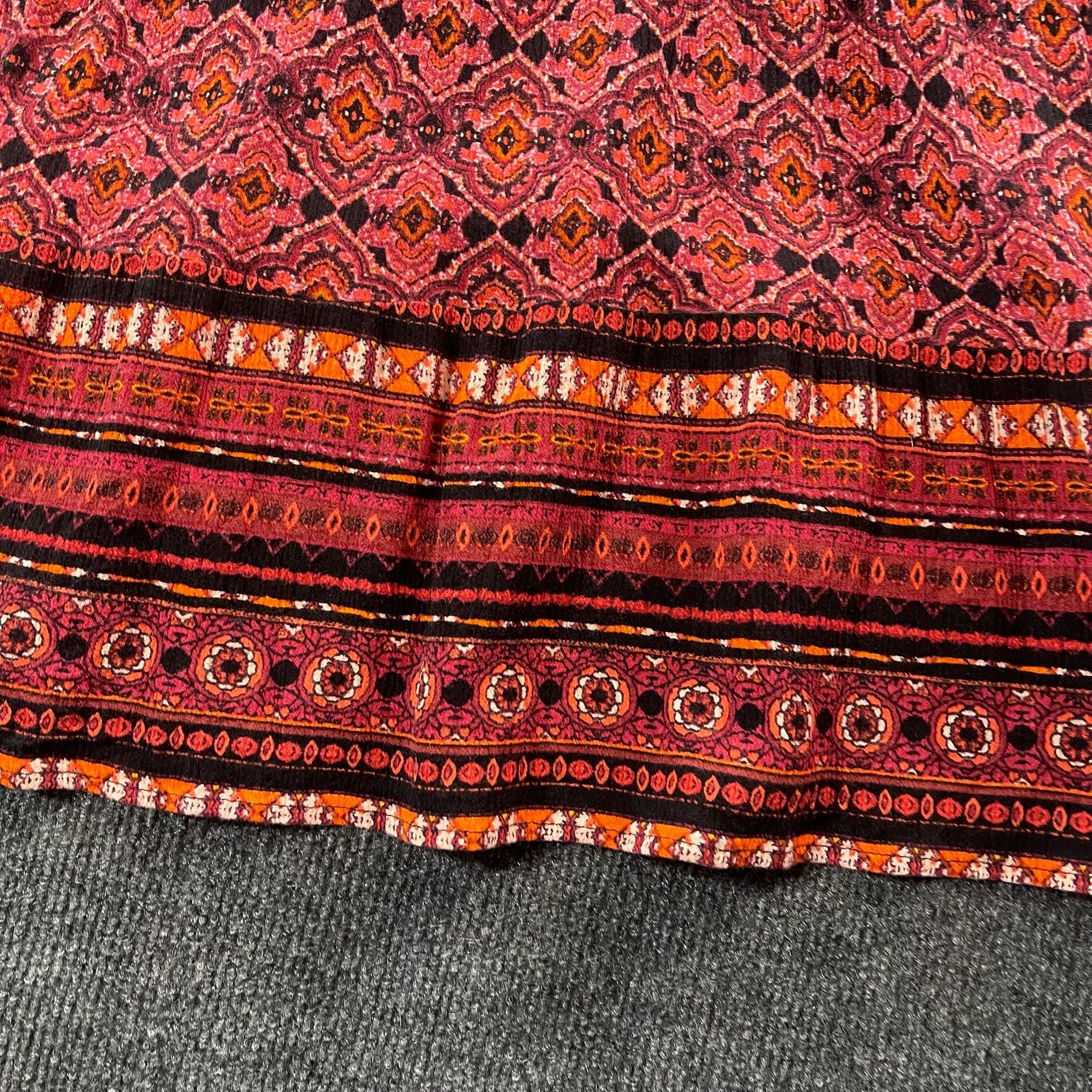 Xhilaration Boho Cold Shoulder Bell Sleeve Dress Red Orange 6