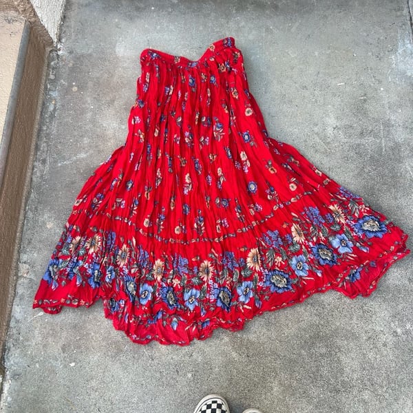 Y2K Vintage Boho Floral Fairycore Maxi Skirt Size L/XL