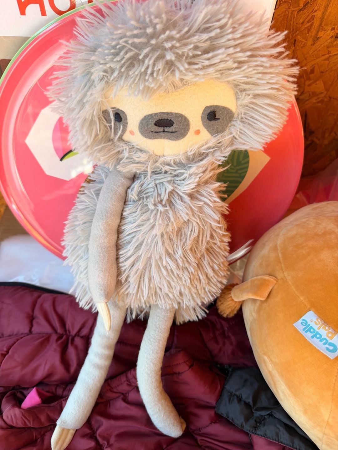 M Sloth Plush Stuffed Animal Grey 1