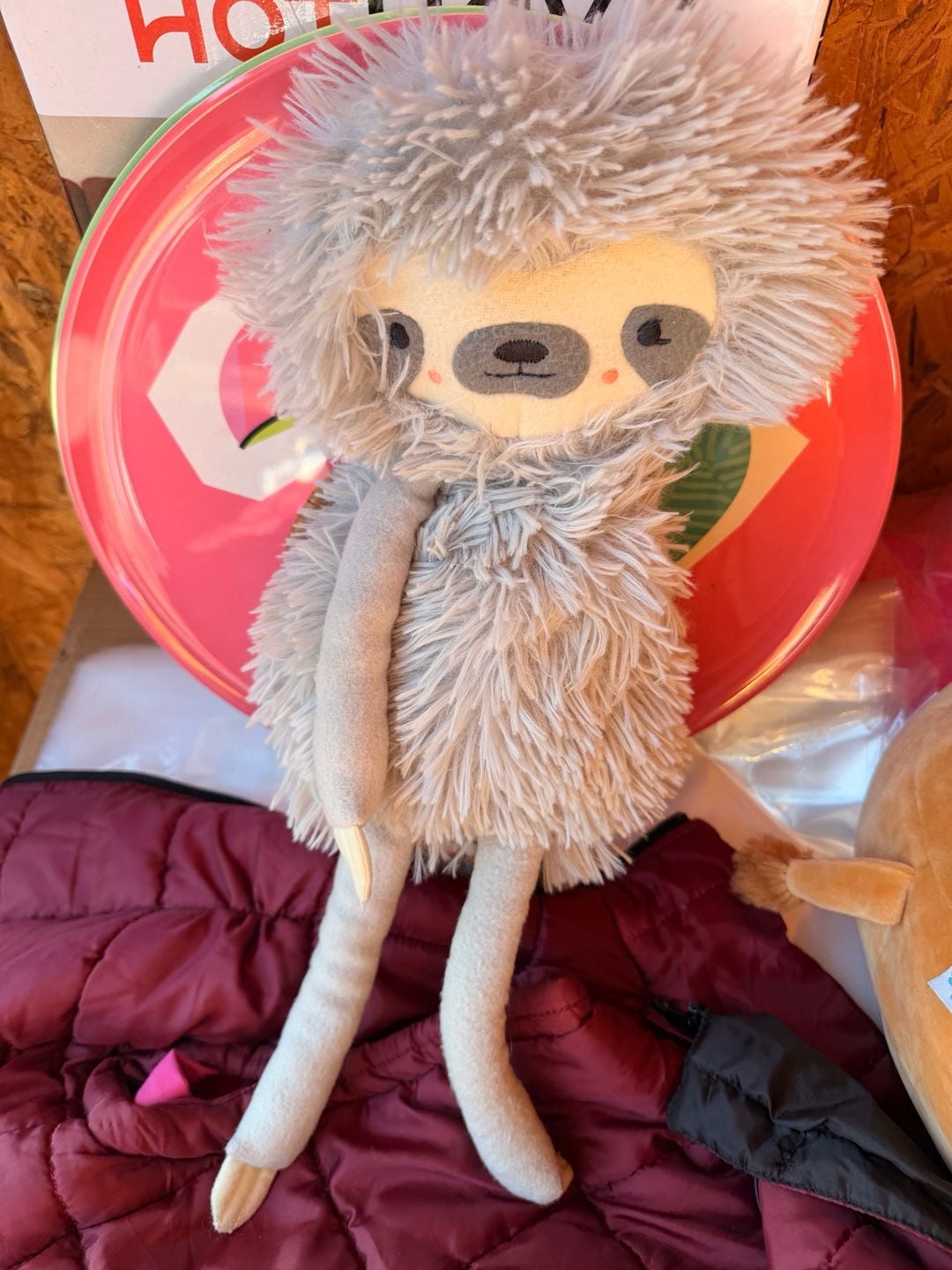 M Sloth Plush Stuffed Animal Grey 2
