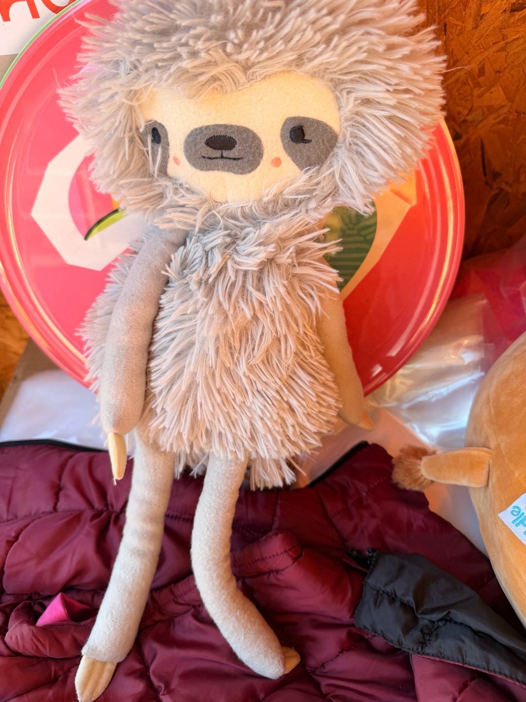 M Sloth Plush Stuffed Animal Grey 3