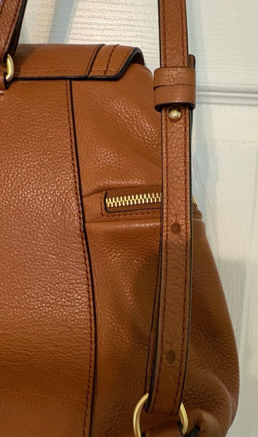 GUC See By Chloé Olga Backpack Caramel Brown Leather 4