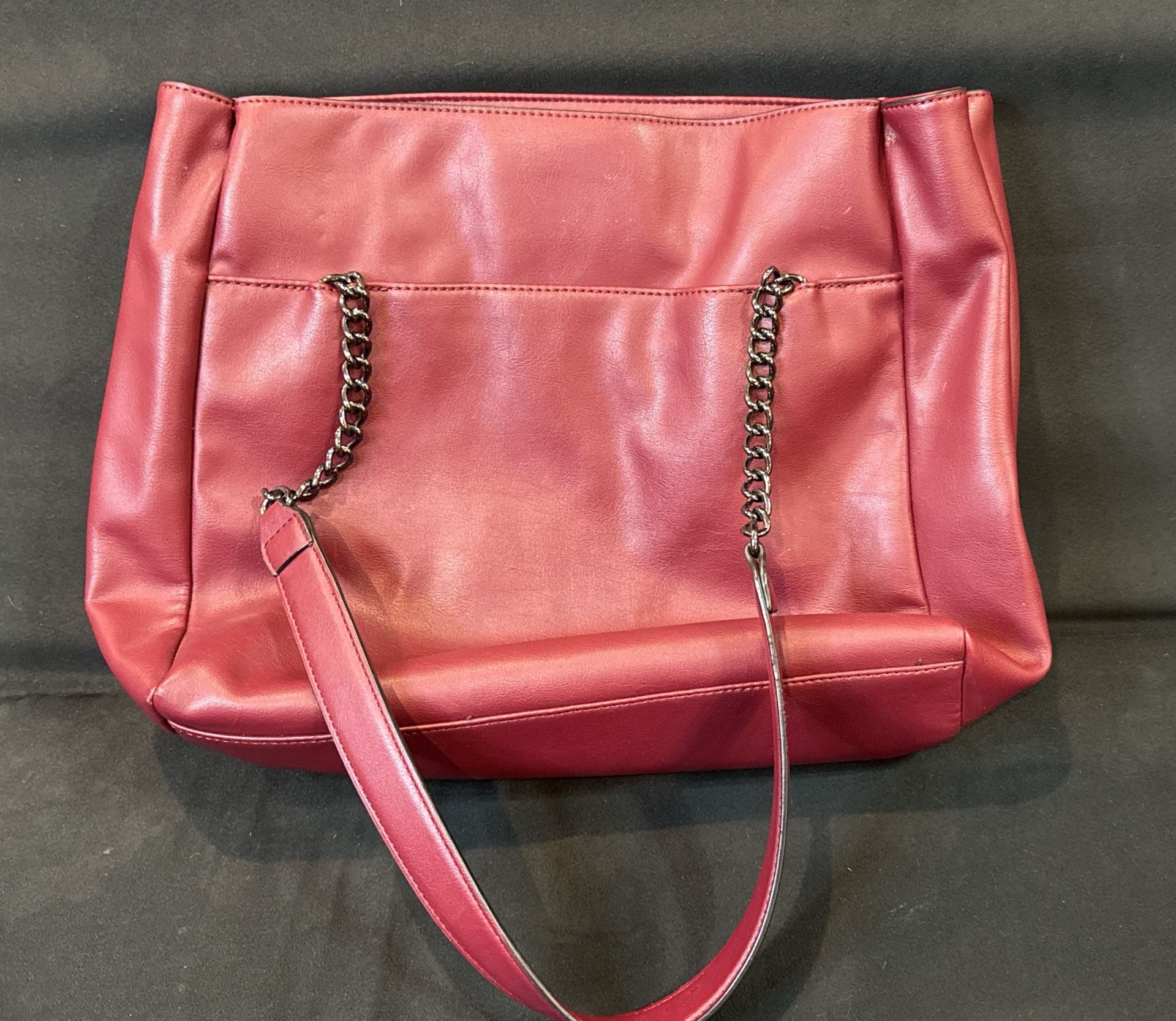 Simply Vera Vera Wang Burgundy Quilted Handbag Purse 4