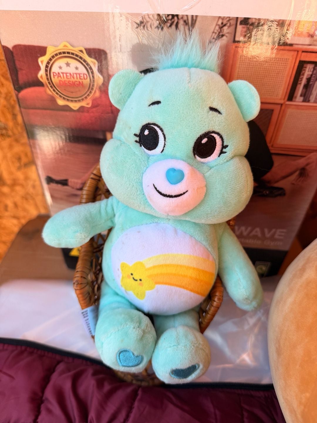 9" Care Bears Blue Wish Bear Stuffed Bean Shooting Star Plush 2021 1