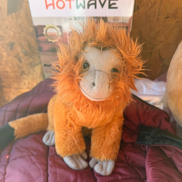 FAO Schwarz Golden Lion Tamarin Monkey Plush Stuffed Animal Orange