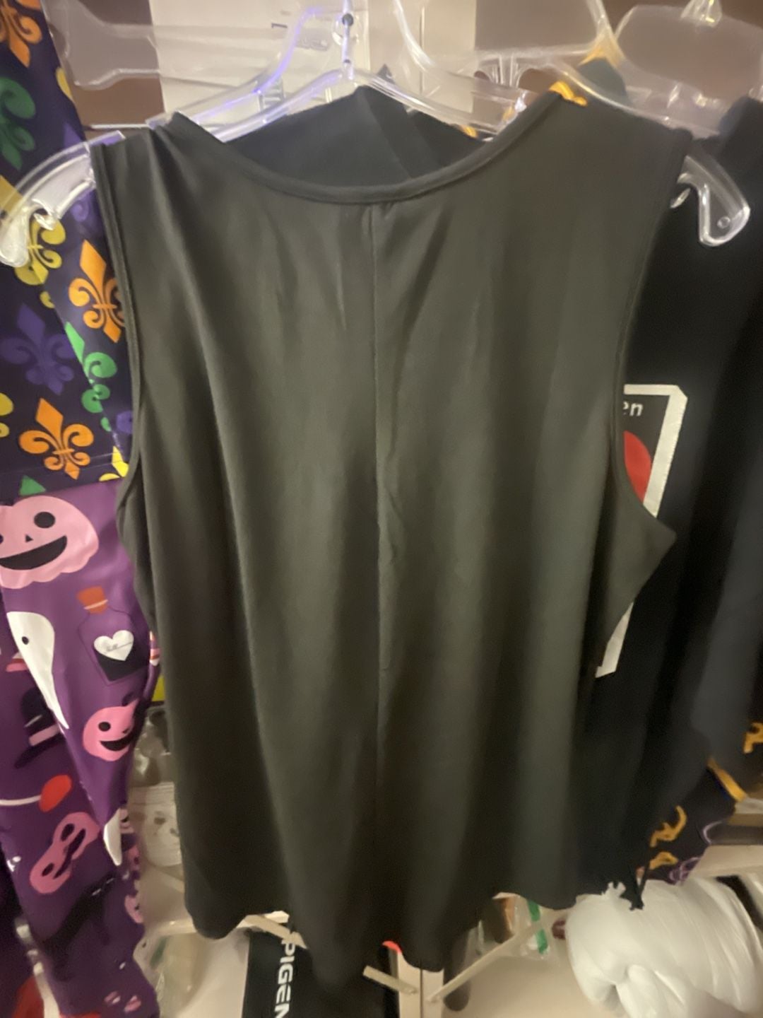 Aceshion Tank Top Size L Black Skeleton Pumpkin Halloween 5
