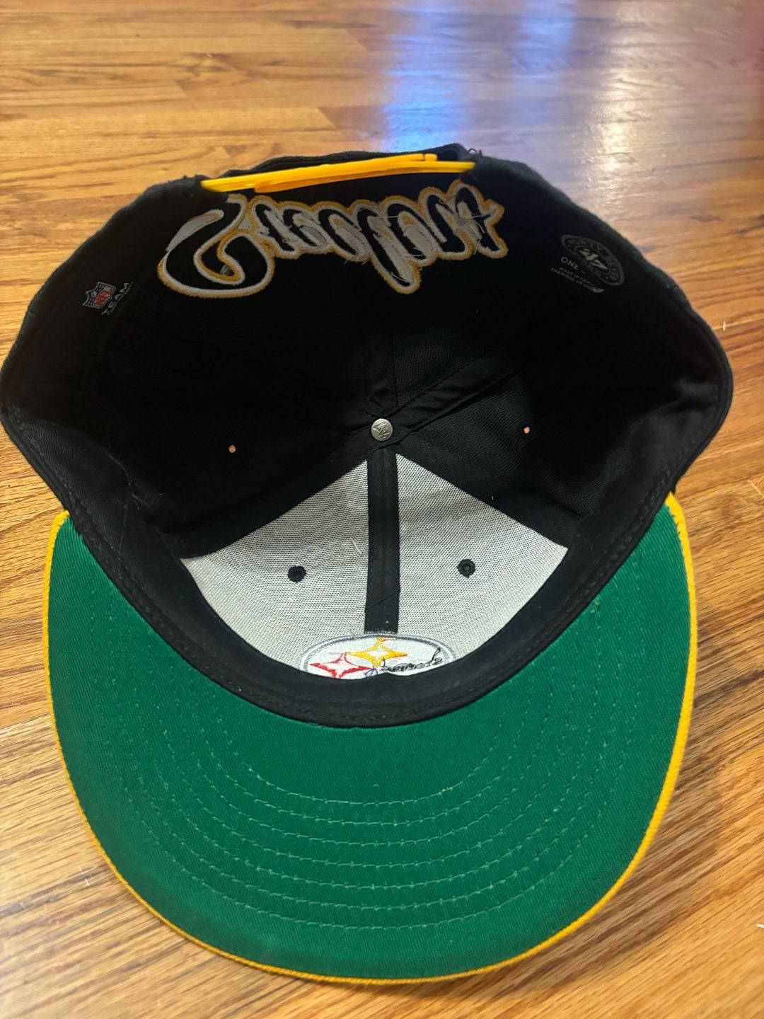 47 Brand Pittsburgh Steelers Snapback Hat Black Yellow One Size 7