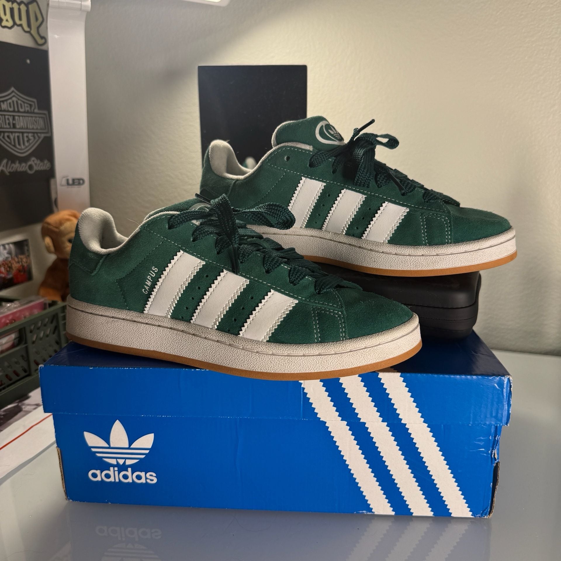 Adidas Campus 00s Size 7 Dark Green and White (Box not included) 2