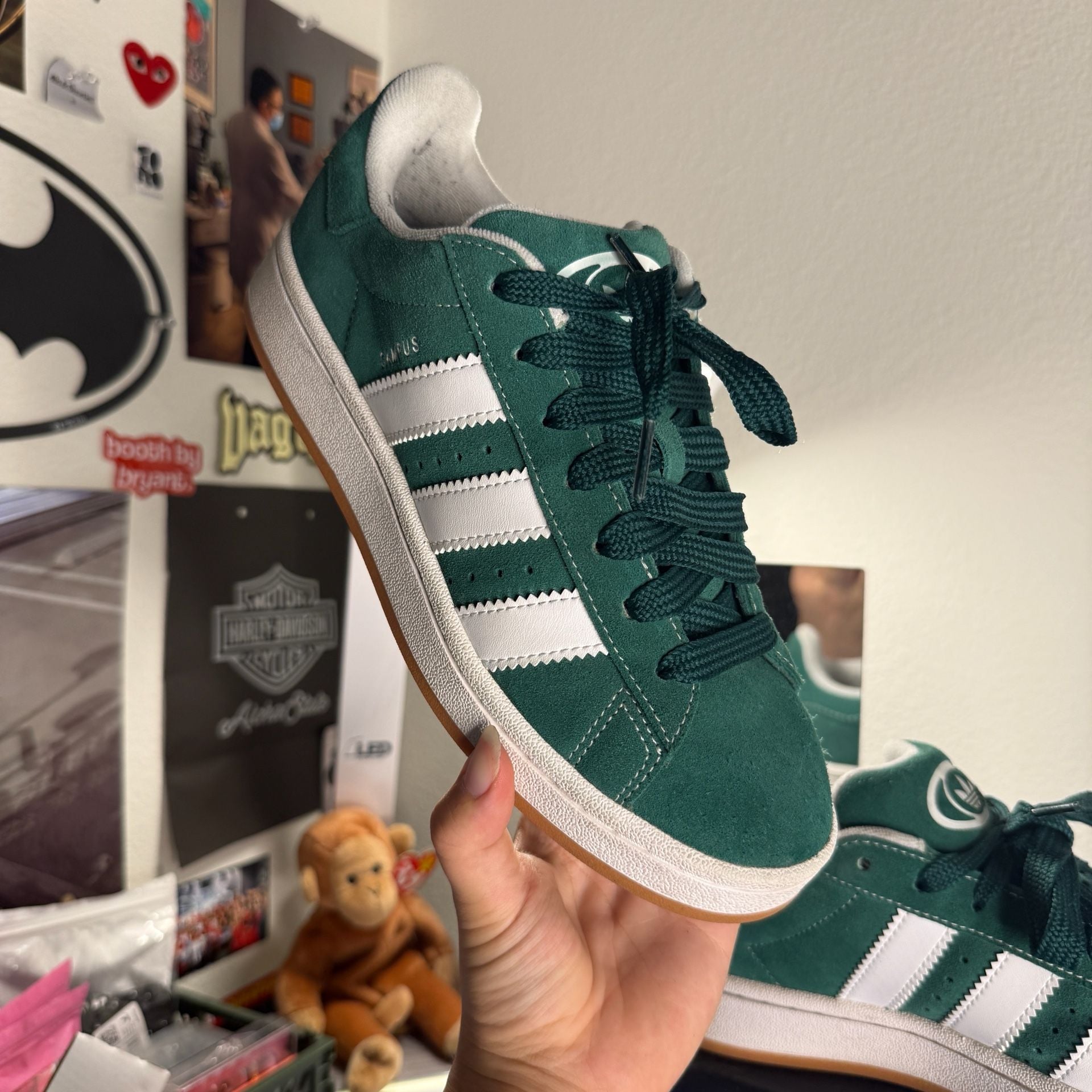 Adidas Campus 00s Size 7 Dark Green and White (Box not included) 3