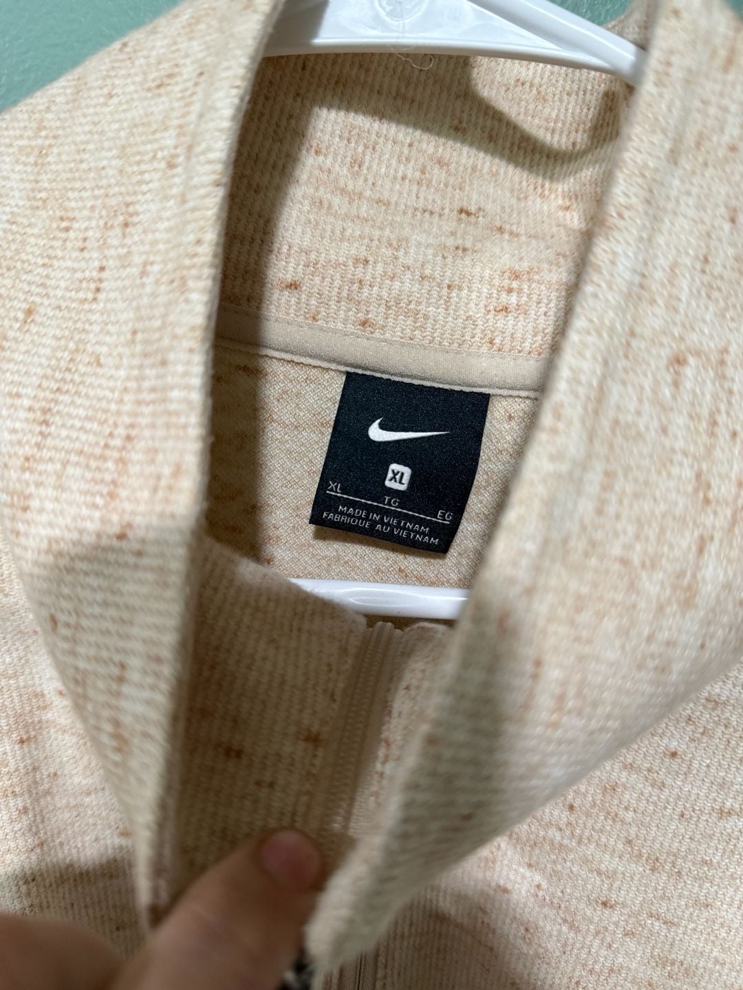 Nike 1/2-Zip Pullover Size XL Beige Marled Fleece Sweatshirt 4