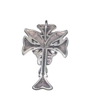 Vintage 925 Sterling Silver Mariner Dolphin Cross Pendant Art Nouveau 3