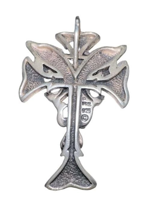 Vintage 925 Sterling Silver Mariner Dolphin Cross Pendant Art Nouveau 4