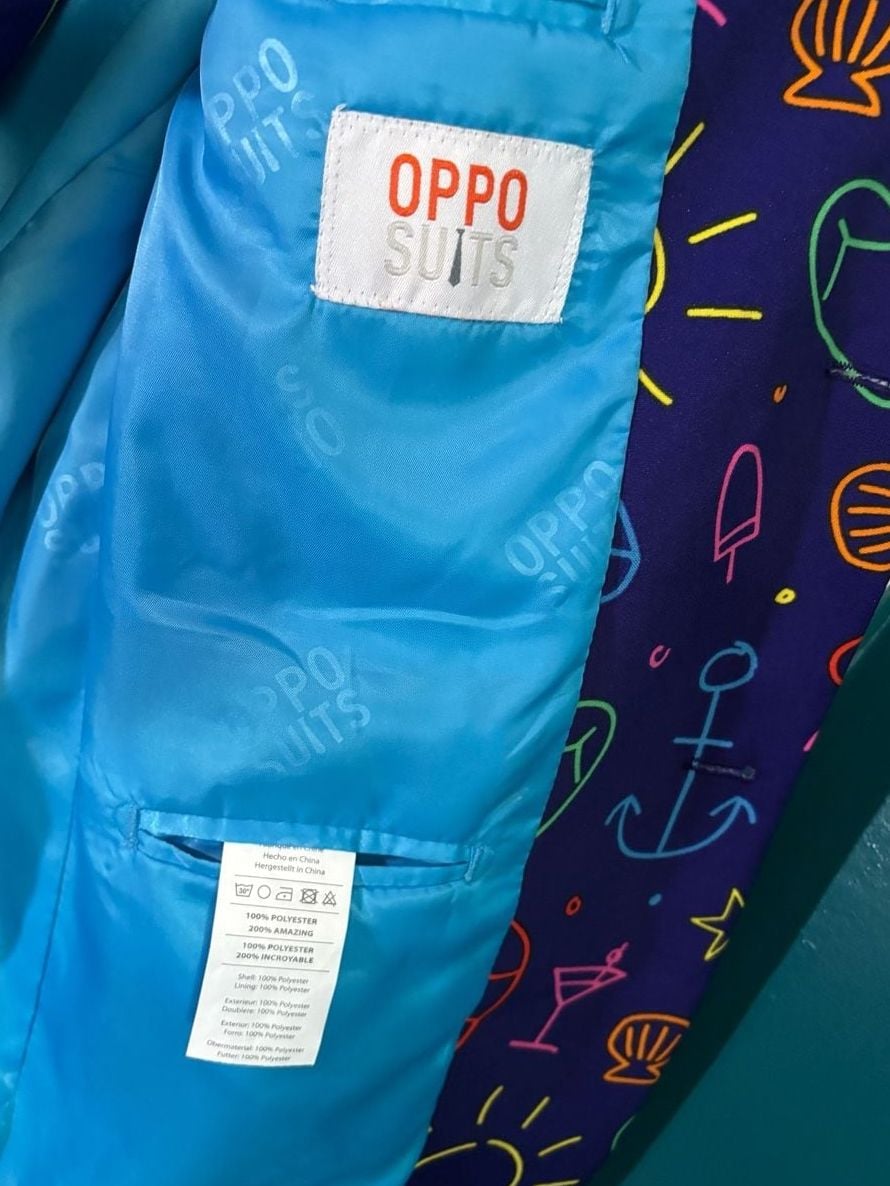 OppoSuits Doodle Dude Tropical Suit 2pc US 44 Like New 11