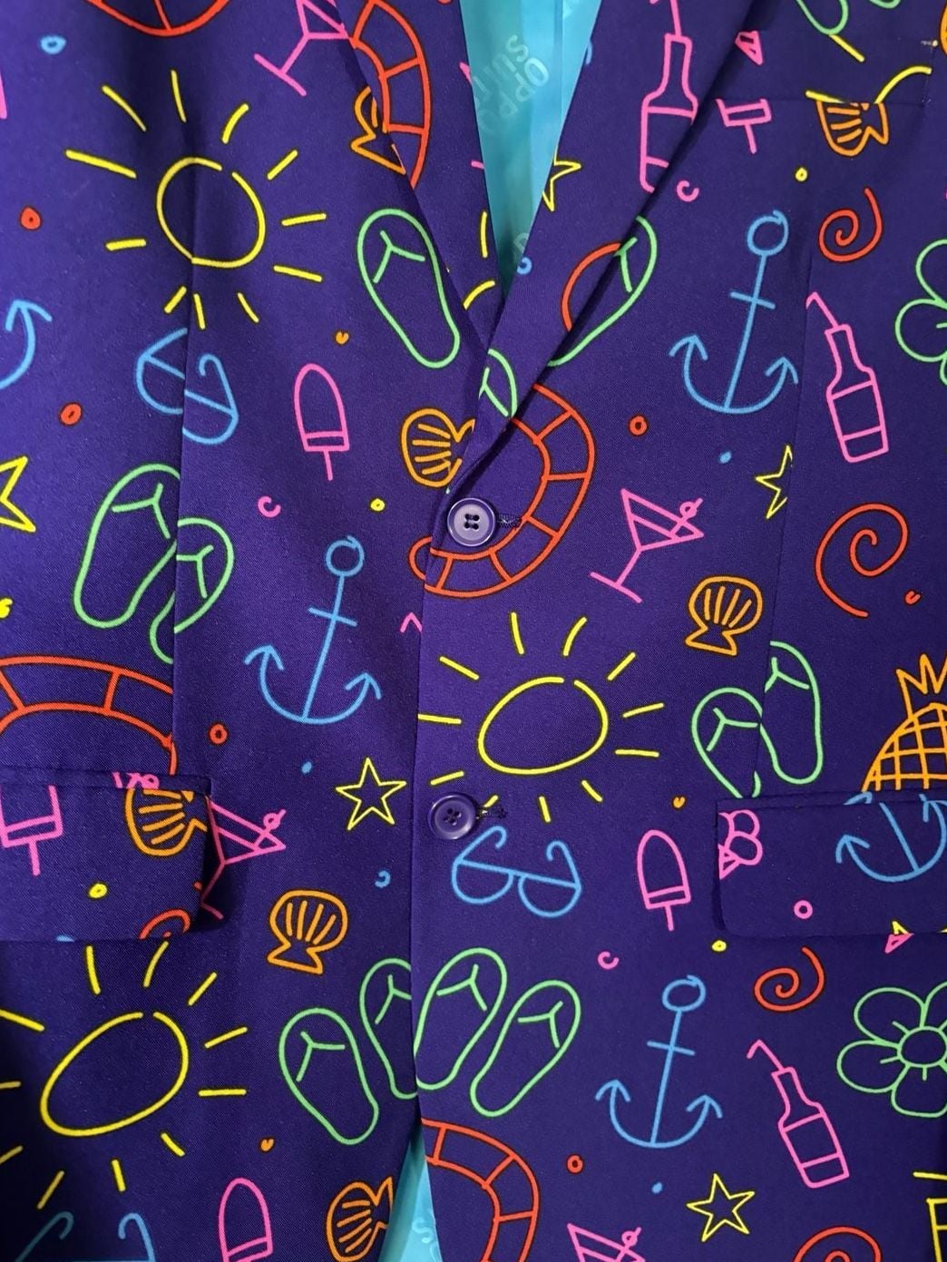 OppoSuits Doodle Dude Tropical Suit 2pc US 44 Like New 9