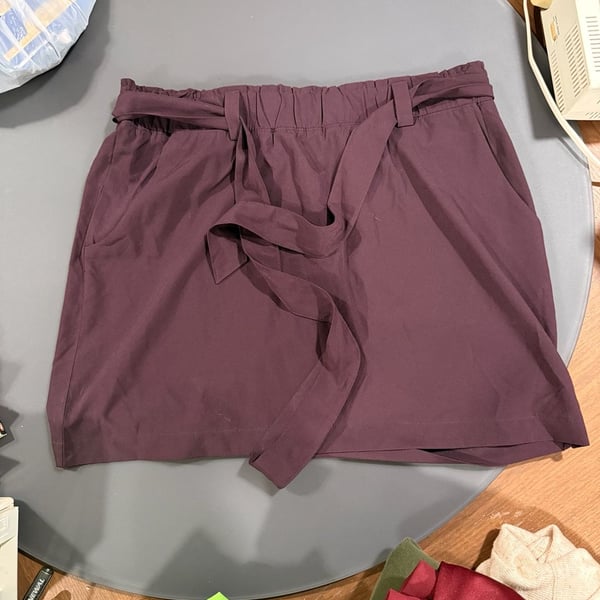 RBX Active Skort Size L Burgundy Tied Waist Athletic