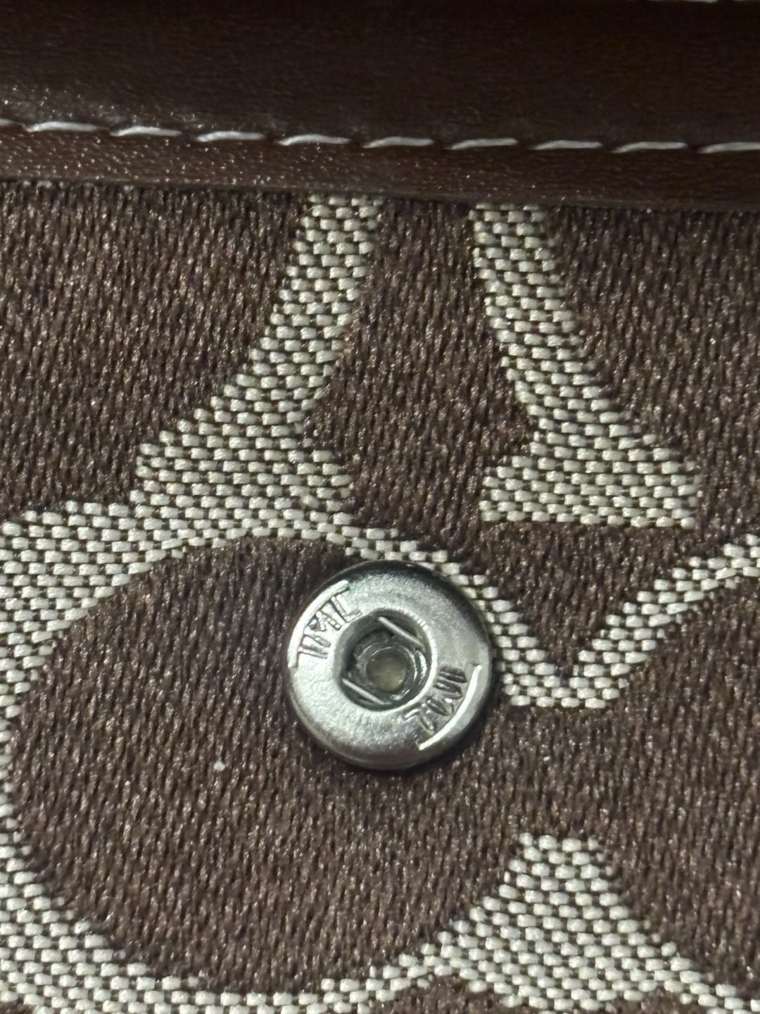 Coach Signature C Brown Canvas Leather Checkbook Wallet With Belt Buckle 9