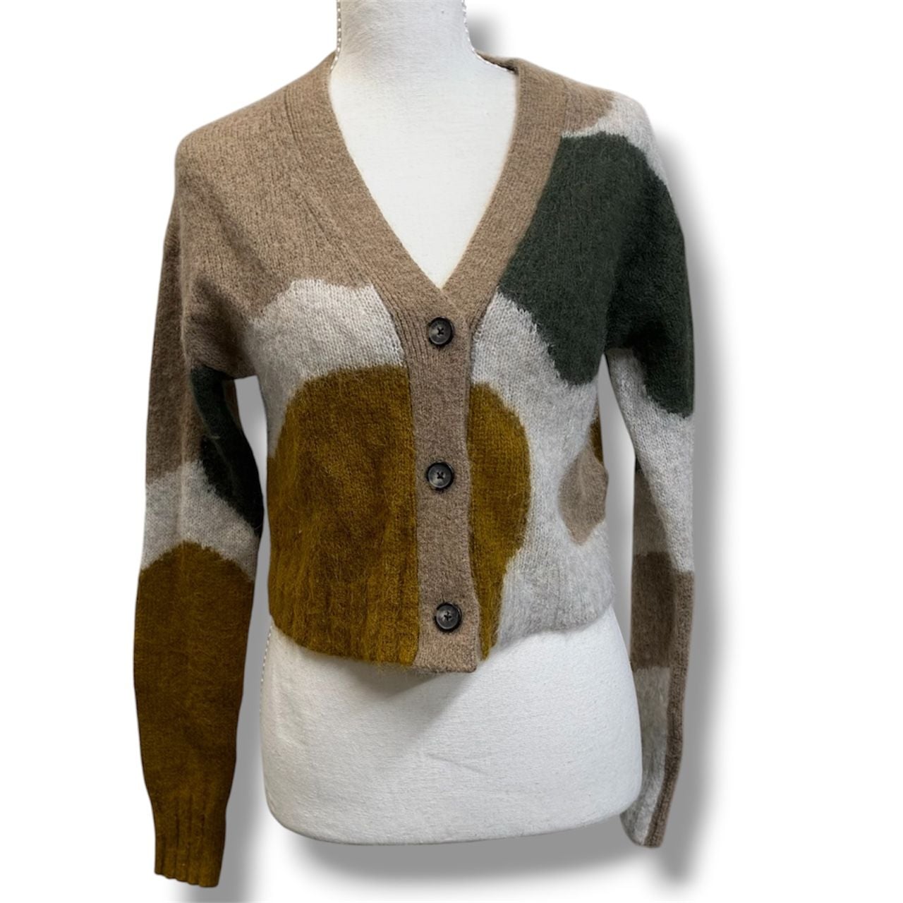 Everlane Alpaca Cardigan Size XS Colorblock Sweater 3