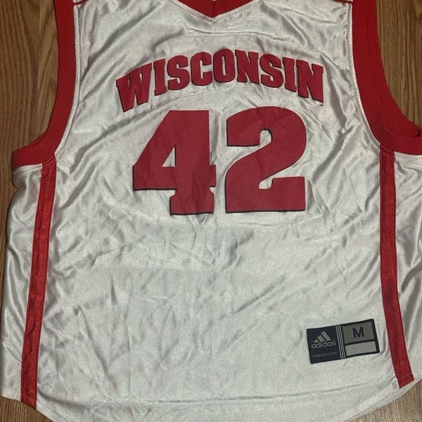 Adidas Wisconsin Badgers Basketball Jersey Size M White 42