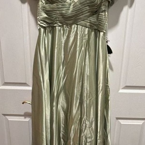 Sage Green Satin Bridesmaid Dress