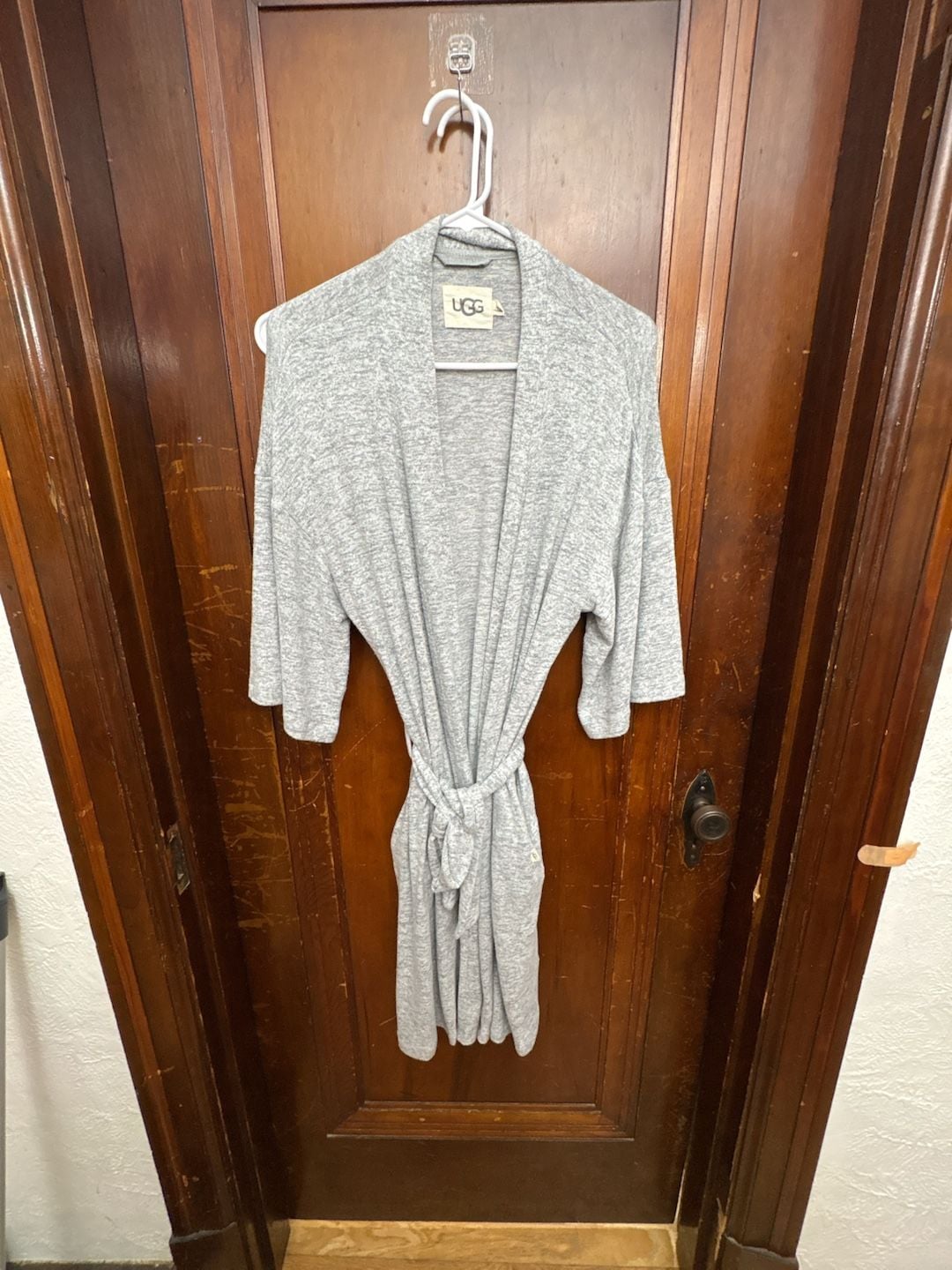 UGG Monrose Robe Size XS Grey Marled Knit Long Sleeve Belted 1