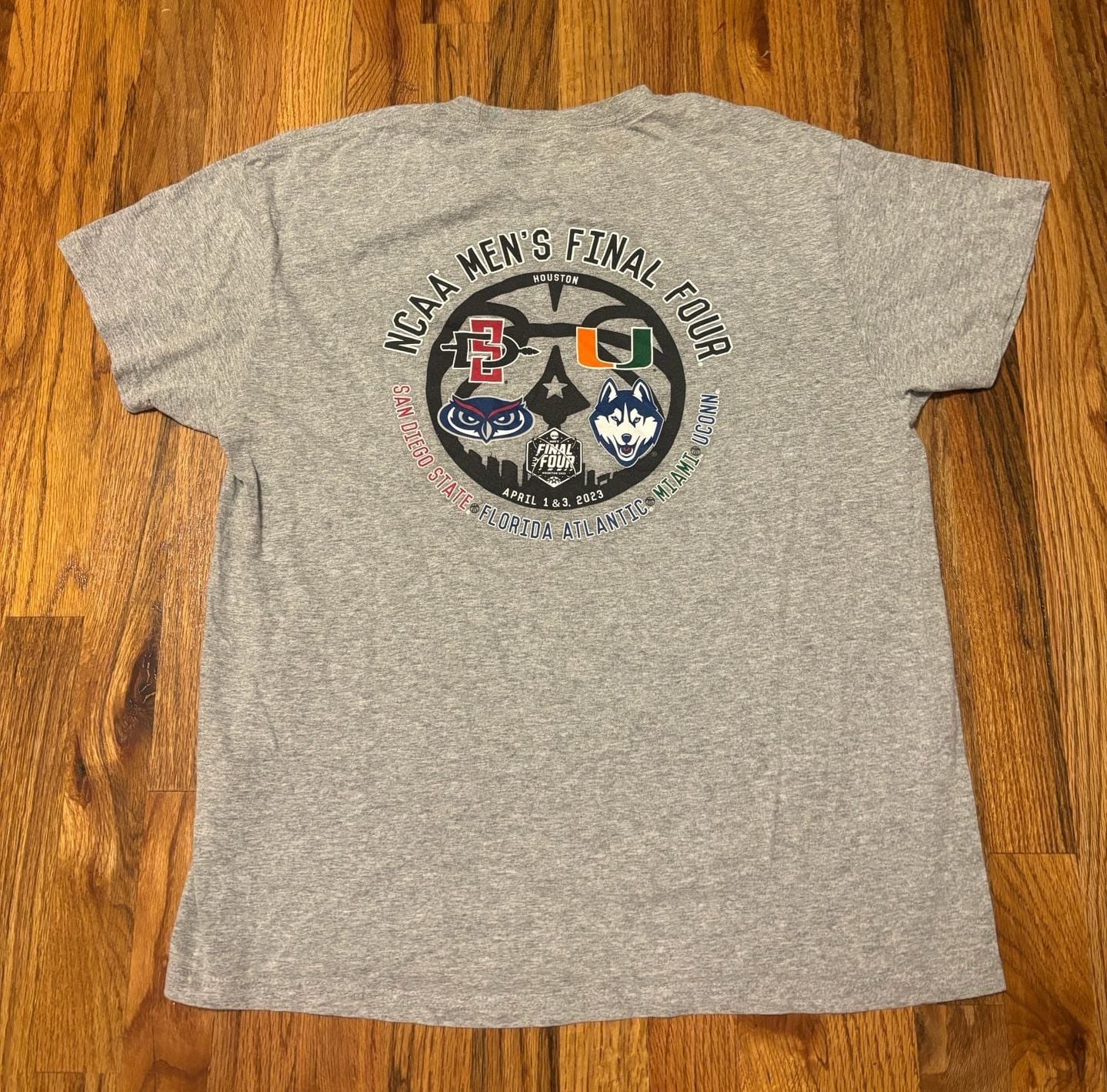 The Victory NCAA Men's Final Four Houston 2023 T-Shirt Size Large Gray 3