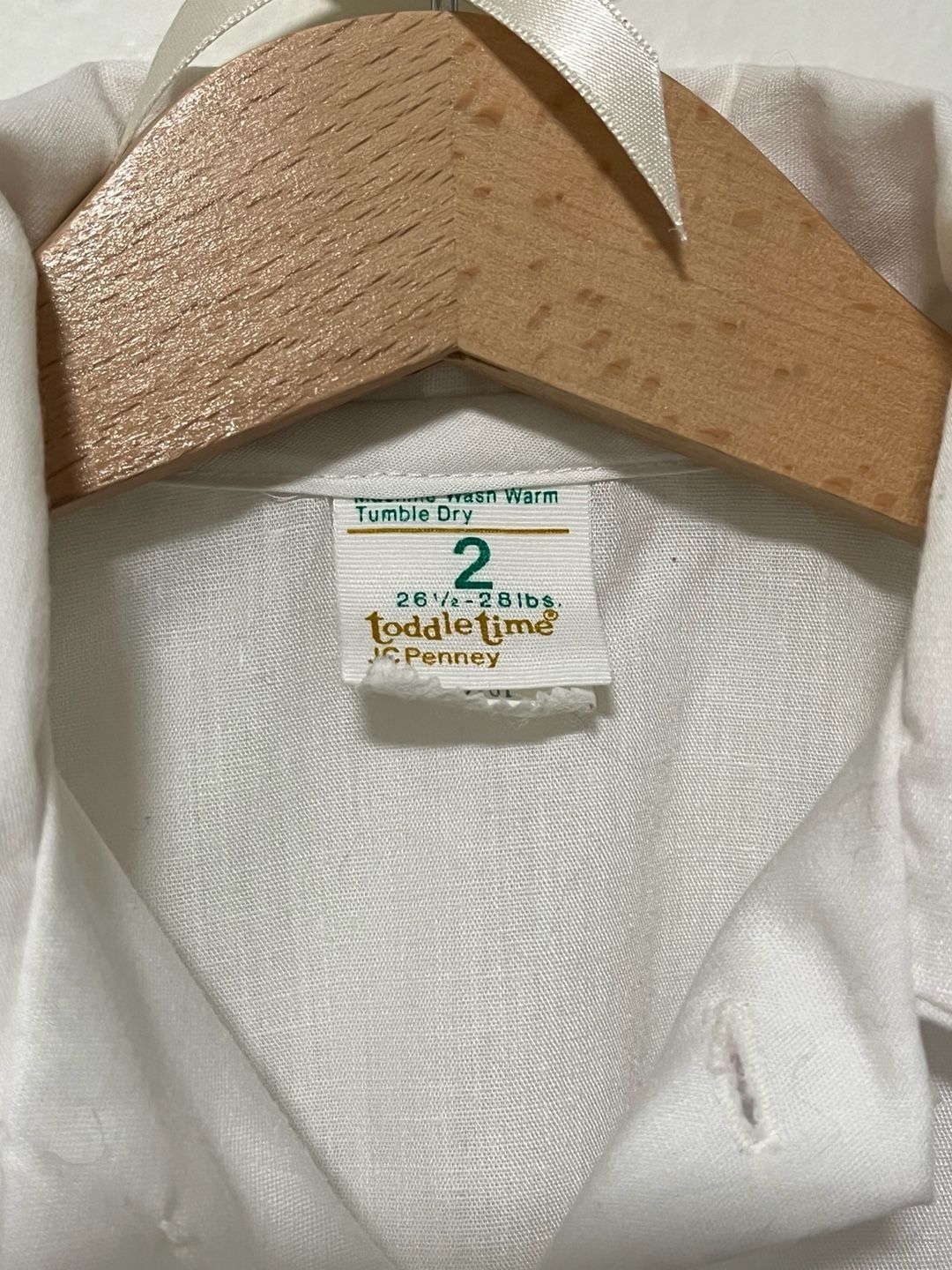 Toddle Time JCPenney Button-Down Shirt Size 2 White Long Sleeve Collared 3