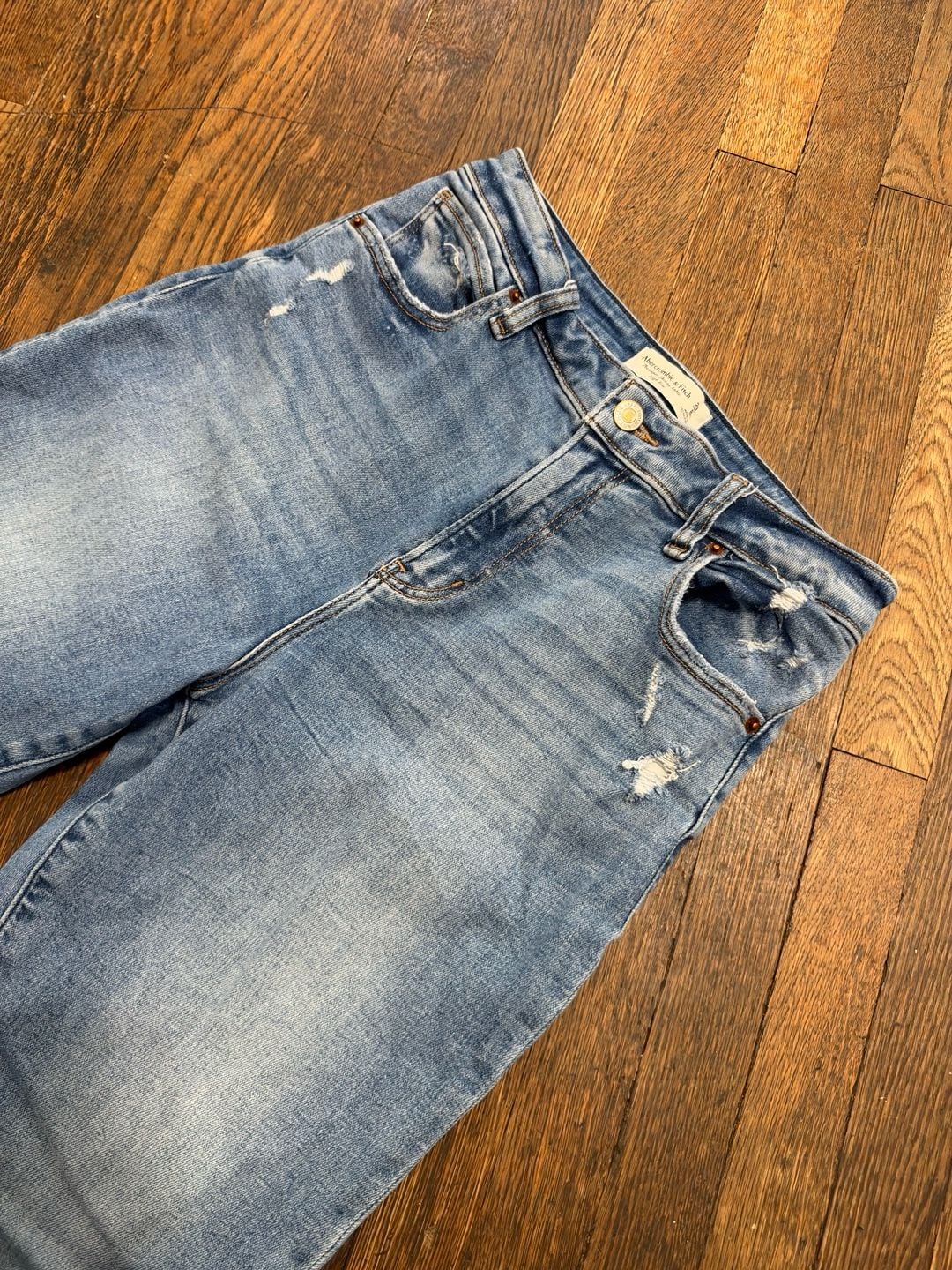 Abercrombie & Fitch The Super Skinny Ankle High Rise Curve Love Size 29L Ripped 10
