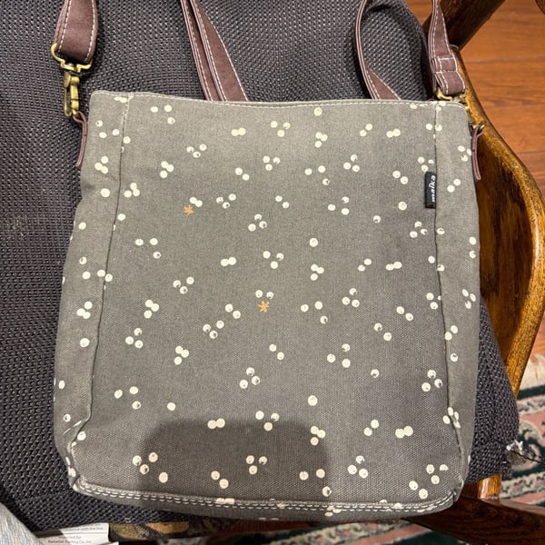 Maika Crossbody Bag Nochi Grey White Print Canvas