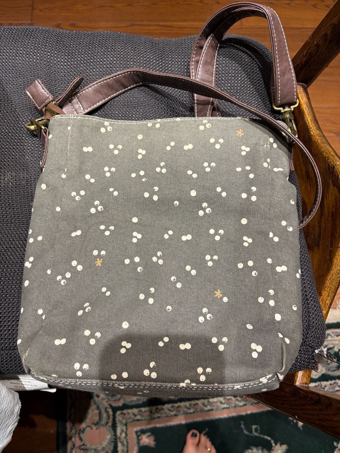 Maika Crossbody Bag Nochi Grey White Print Canvas 3
