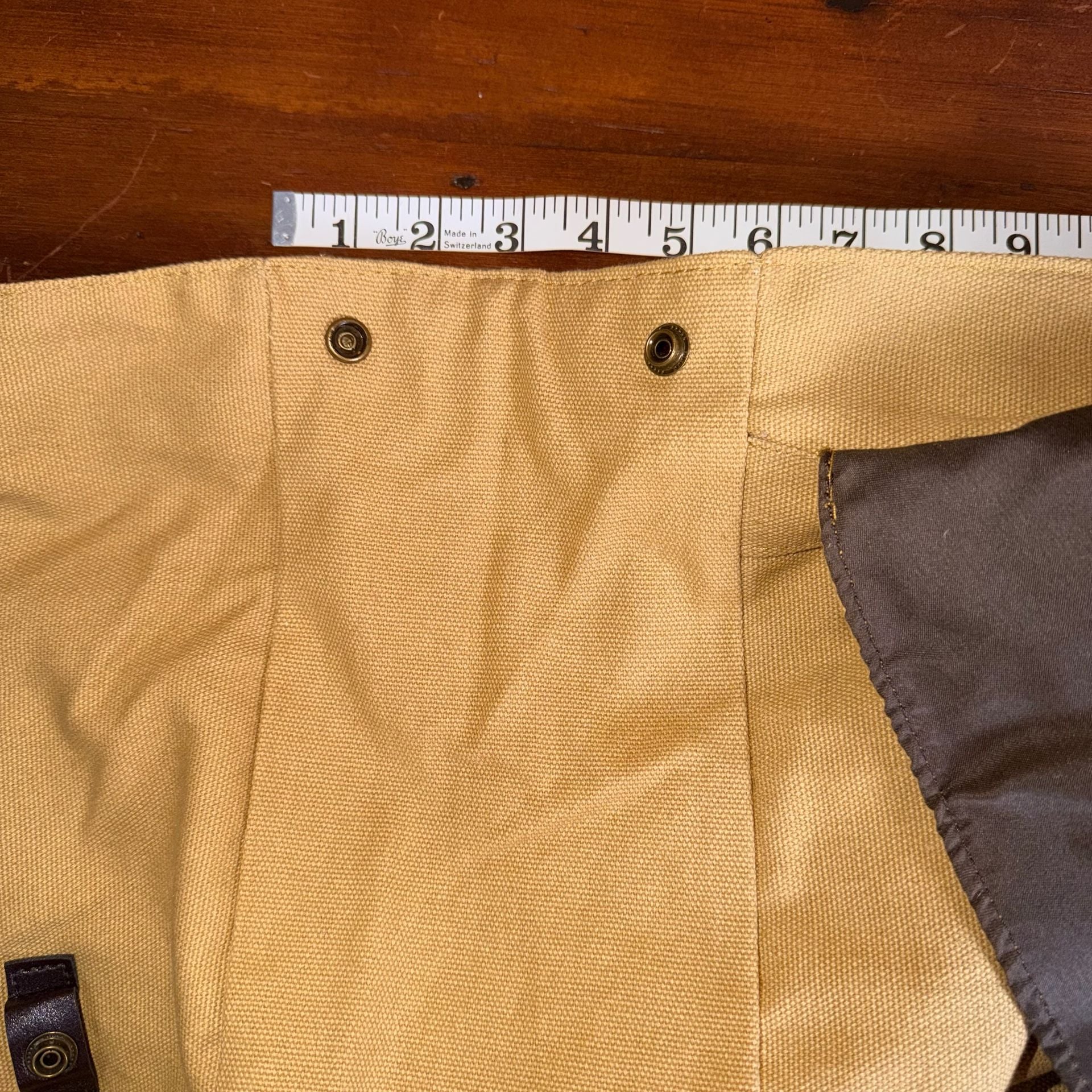 Monat Canvas Backpack Yellow Brown Leather Trim 9