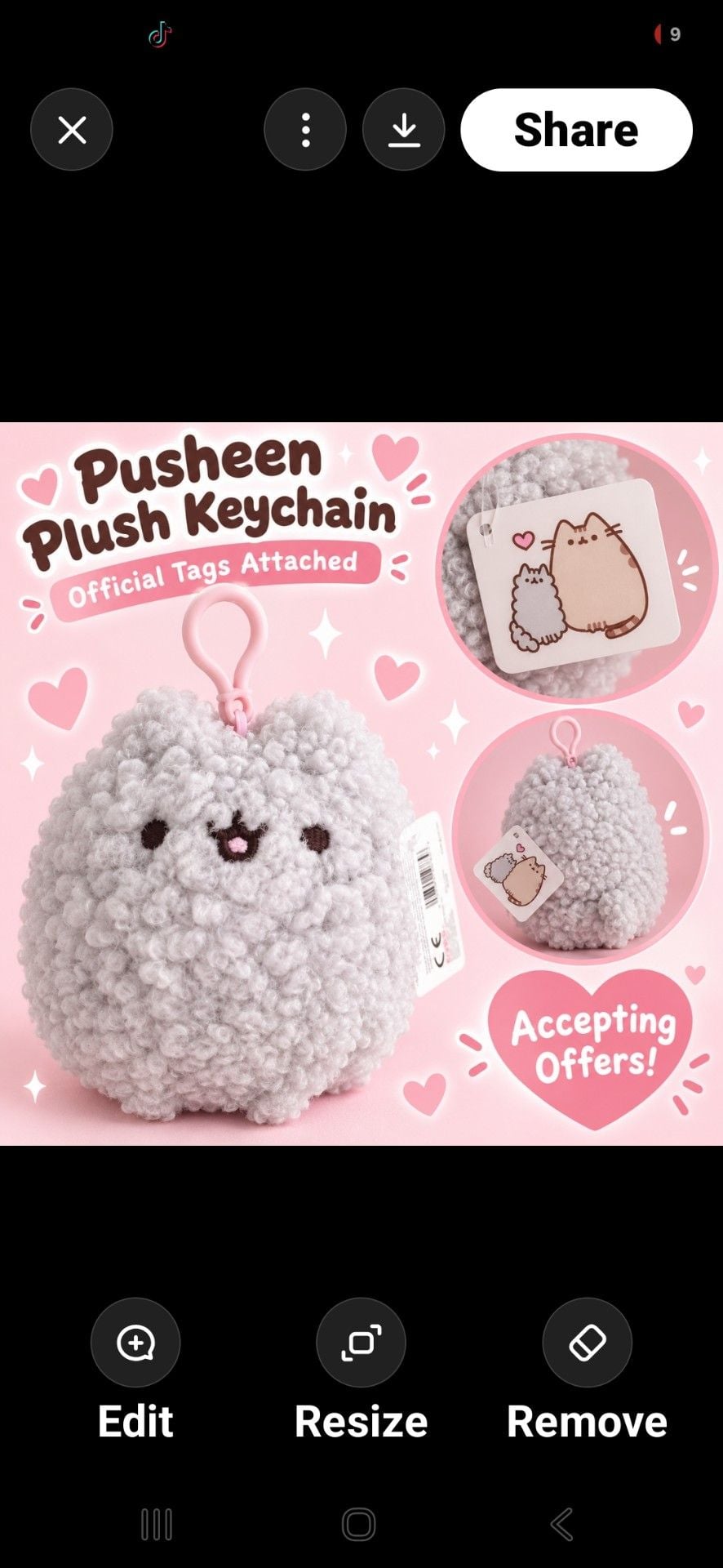 Pusheen Plush Keychain Stormy Grey Fuzzy Sherpa NWT 1